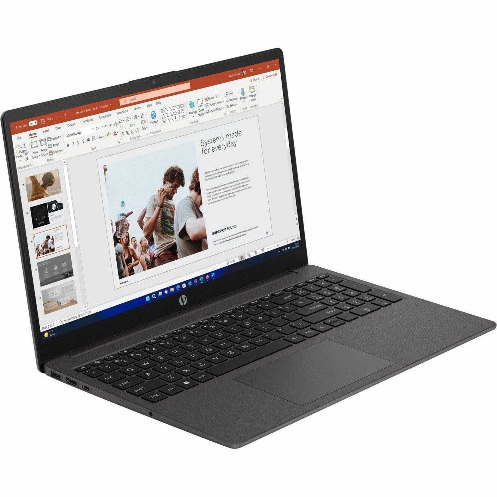 HP 250 G10 15.6" Notebook - HD - Intel Core i5 13th Gen i5-1334U - vPro Technology - 16 GB - 512 GB SSD - Dark Ash Silver - Intel Chip - 1366 x 768 - Windows 11 Pro - Intel Iris X? Graphics - Front Camera/Webcam - IEEE 802.11ax Wireless LAN Standard — alternate image2
