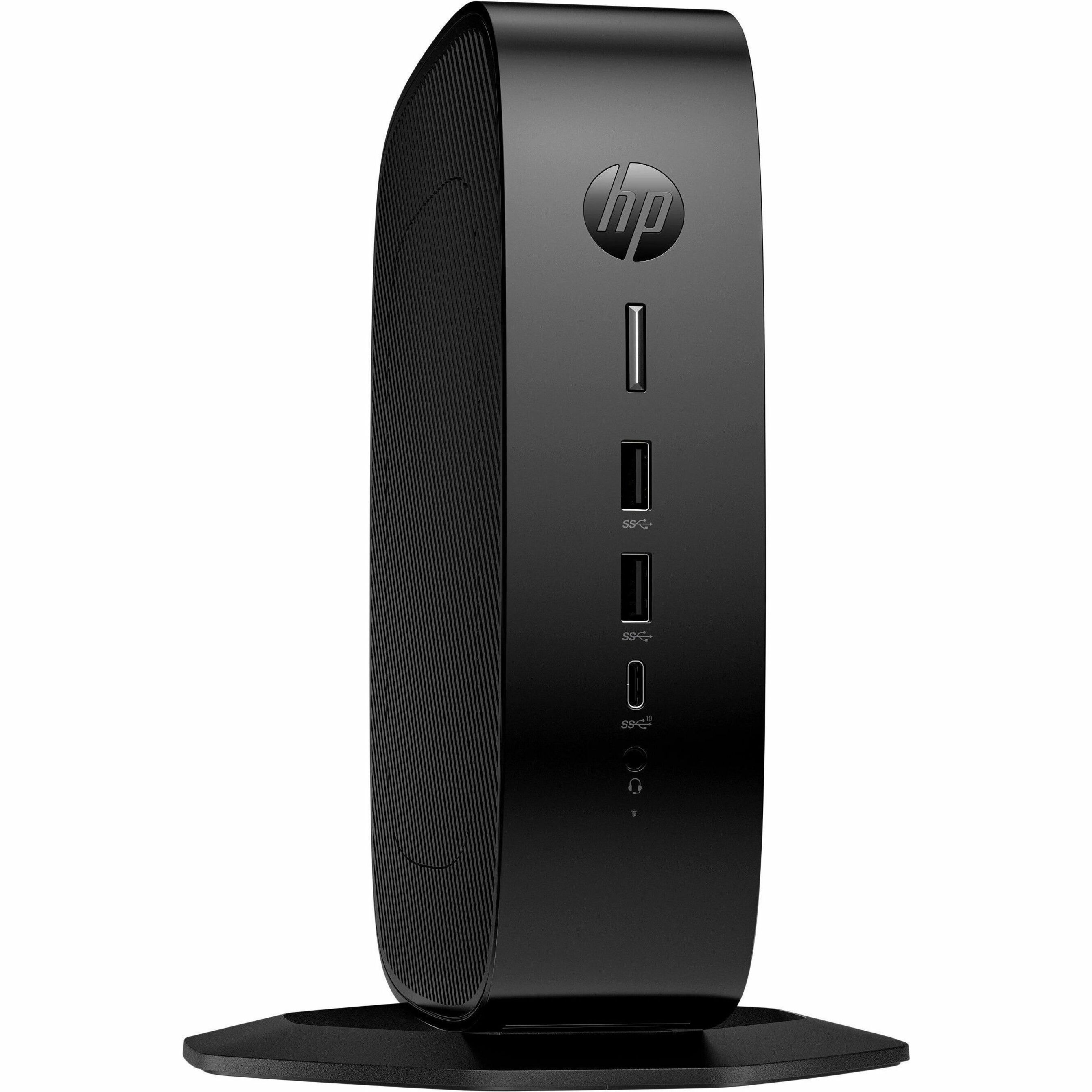 HP Elite t755 Thin Client Ryzen Embedded V2546 Hexa-core (6 Core) 3 GHz - TAA Compliant - AMD Chip - 16 GB RAM DDR4 SDRAM - 256 GB SSD - Gigabit Ethernet - Windows 11 IoT Enterprise LTSC 2024 - DisplayPort - Network (RJ-45) - 7 Total USB Port(s) - 2 USB 2.0 Port(s) - USB Type-C - 90 W — right