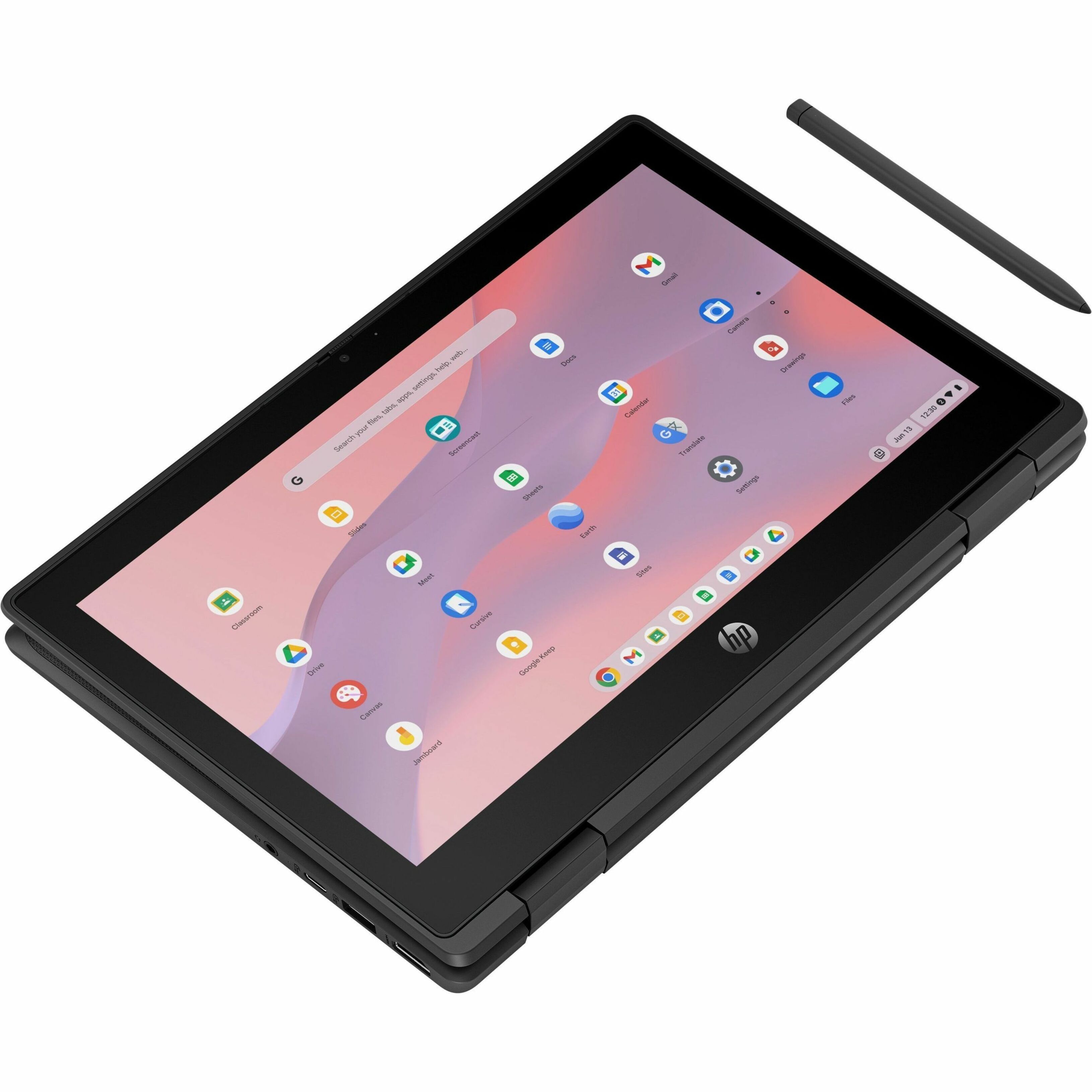 HP Fortis Flip G1m 11.6" Touchscreen Convertible 2 in 1 Chromebook - HD - Octa-core (ARM Cortex A76 + Cortex A55) - 32 GB Flash Memory - English Keyboard - Jet Black - Smart Buy - MediaTek Kompanio 520 Chip - 1366 x 768 - ChromeOS - ARM Mali G52 MC2 2EE - BrightView - IEEE 802.11ax Wireless LAN Standard — alternate image1