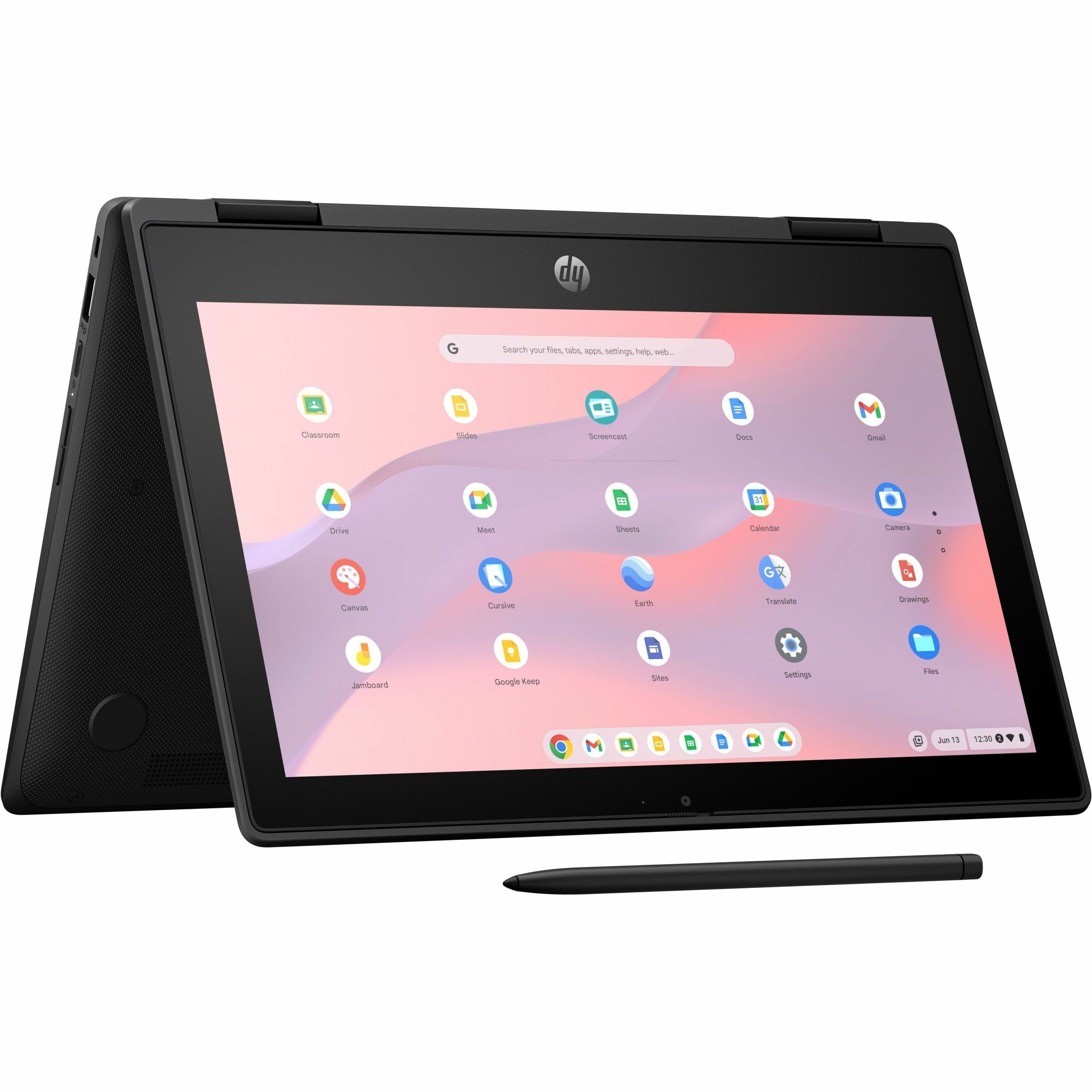 HP Fortis Flip G1m 11.6" Touchscreen Convertible 2 in 1 Chromebook - HD - Octa-core (ARM Cortex A76 + Cortex A55) - 32 GB Flash Memory - English Keyboard - Jet Black - Smart Buy - MediaTek Kompanio 520 Chip - 1366 x 768 - ChromeOS - ARM Mali G52 MC2 2EE - BrightView - IEEE 802.11ax Wireless LAN Standard — alternate image3