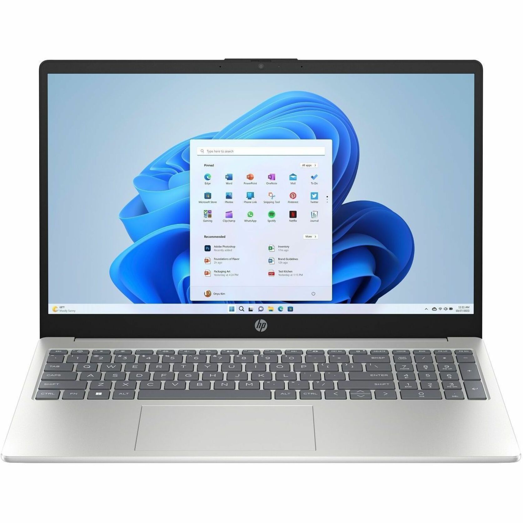 HP 15-fd0000 15-fd0014ca 15.6" Notebook - Full HD - Intel Core i5 13th Gen i5-1334U - 16 GB - 512 GB SSD - Natural Silver Aluminum, Natural Silver - Intel Chip - 1920 x 1080 - Windows 11 Home - Intel Iris X? Graphics - In-plane Switching (IPS) Technology - Front Camera/Webcam - 9.75 Hours Battery Run Time - IEEE 802.11ax Wireless LAN Standard
