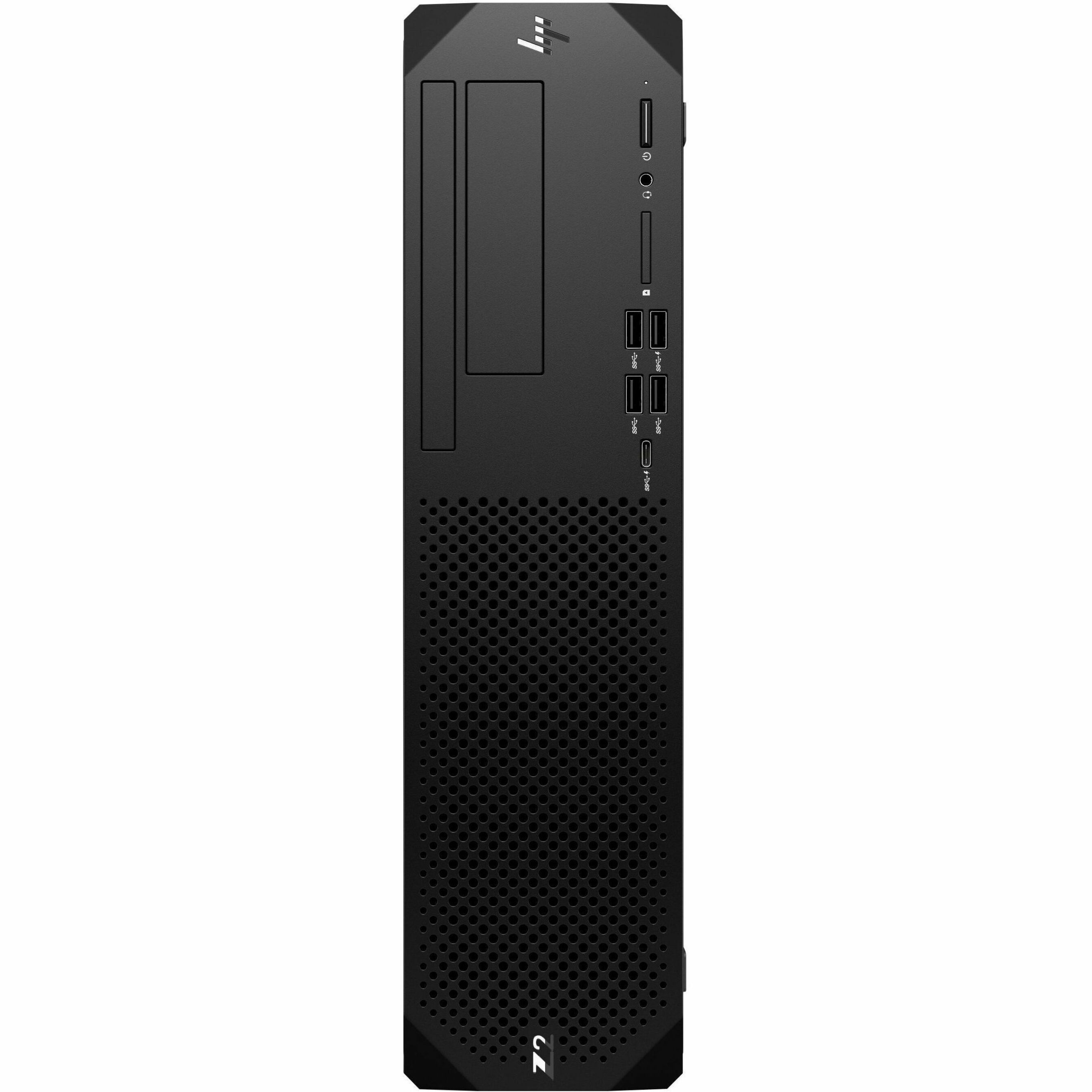 HP Z2 G9 Workstation - 1 x Intel Core i7 14th Gen i7-14700 - 32 GB - 512 GB SSD - Small Form Factor - Black - Intel W680 Chip - Serial ATA/600, NVMe Controller - 0, 1 RAID Levels - Gigabit Ethernet — front