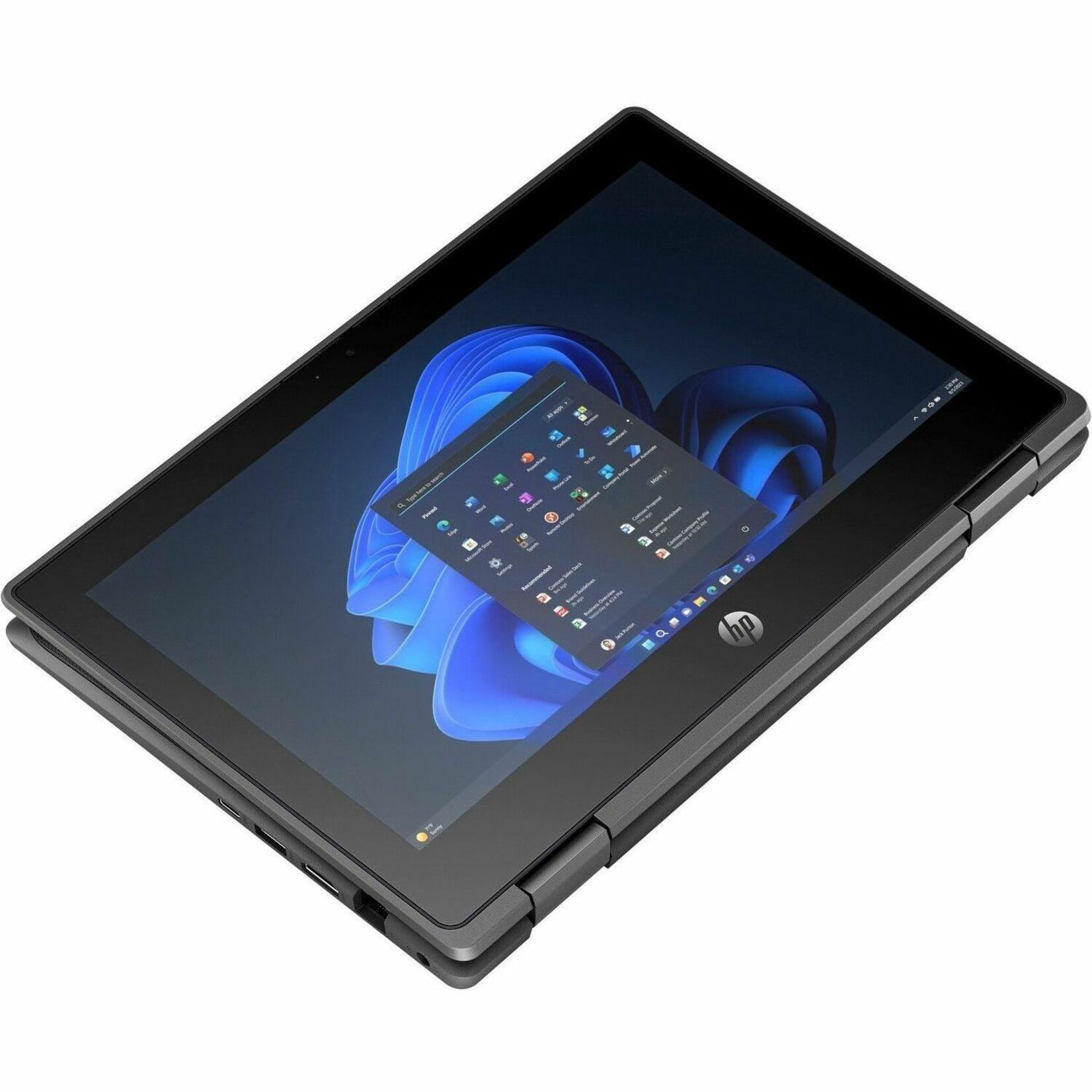 HP Fortis Flip G1i 11.6" Touchscreen Convertible 2 in 1 Notebook - HD - Intel N-Series N250 - 4 GB - 128 GB Flash Memory - Jet Black - Smart Buy - Intel Chip - 1366 x 768 - Windows 11 Pro - Intel UHD Graphics - BrightView - Front Camera/Webcam - 10 Hours Battery Run Time - IEEE 802.11ax Wireless LAN Standard — alternate image3