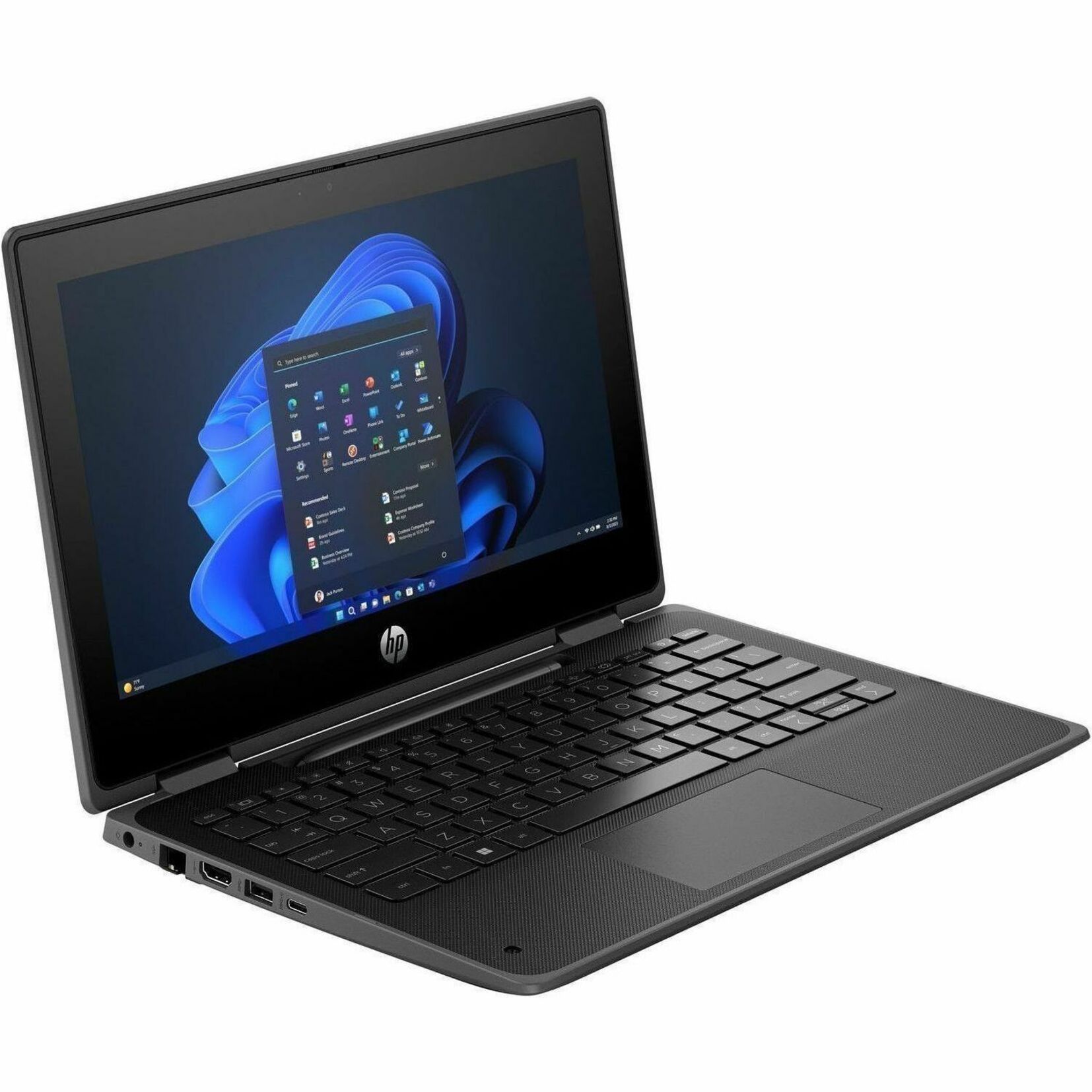 HP Fortis Flip G1i 11.6" Touchscreen Convertible 2 in 1 Notebook - HD - Intel N-Series N250 - 4 GB - 128 GB Flash Memory - Jet Black - Smart Buy - Intel Chip - 1366 x 768 - Windows 11 Pro - Intel UHD Graphics - BrightView - Front Camera/Webcam - 10 Hours Battery Run Time - IEEE 802.11ax Wireless LAN Standard — alternate image4