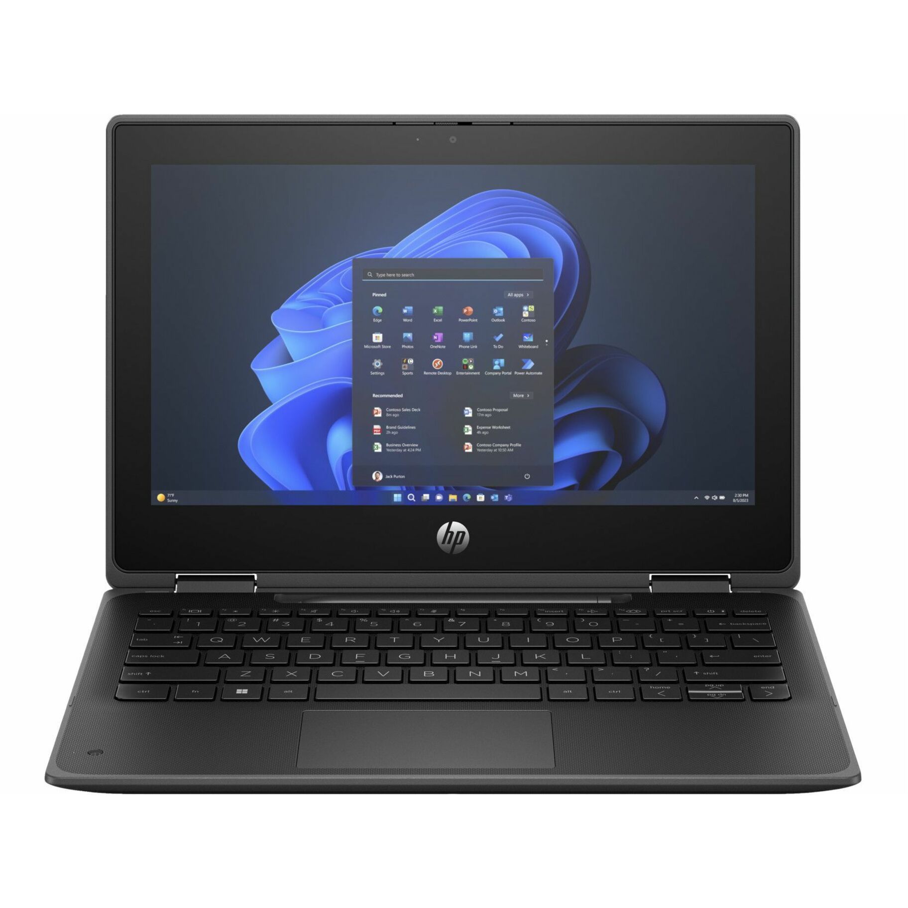 HP Fortis Flip G1i 11.6" Touchscreen Convertible 2 in 1 Notebook - HD - Intel N-Series N250 - 4 GB - 128 GB Flash Memory - Jet Black - Smart Buy - Intel Chip - 1366 x 768 - Windows 11 Pro - Intel UHD Graphics - BrightView - Front Camera/Webcam - 10 Hours Battery Run Time - IEEE 802.11ax Wireless LAN Standard