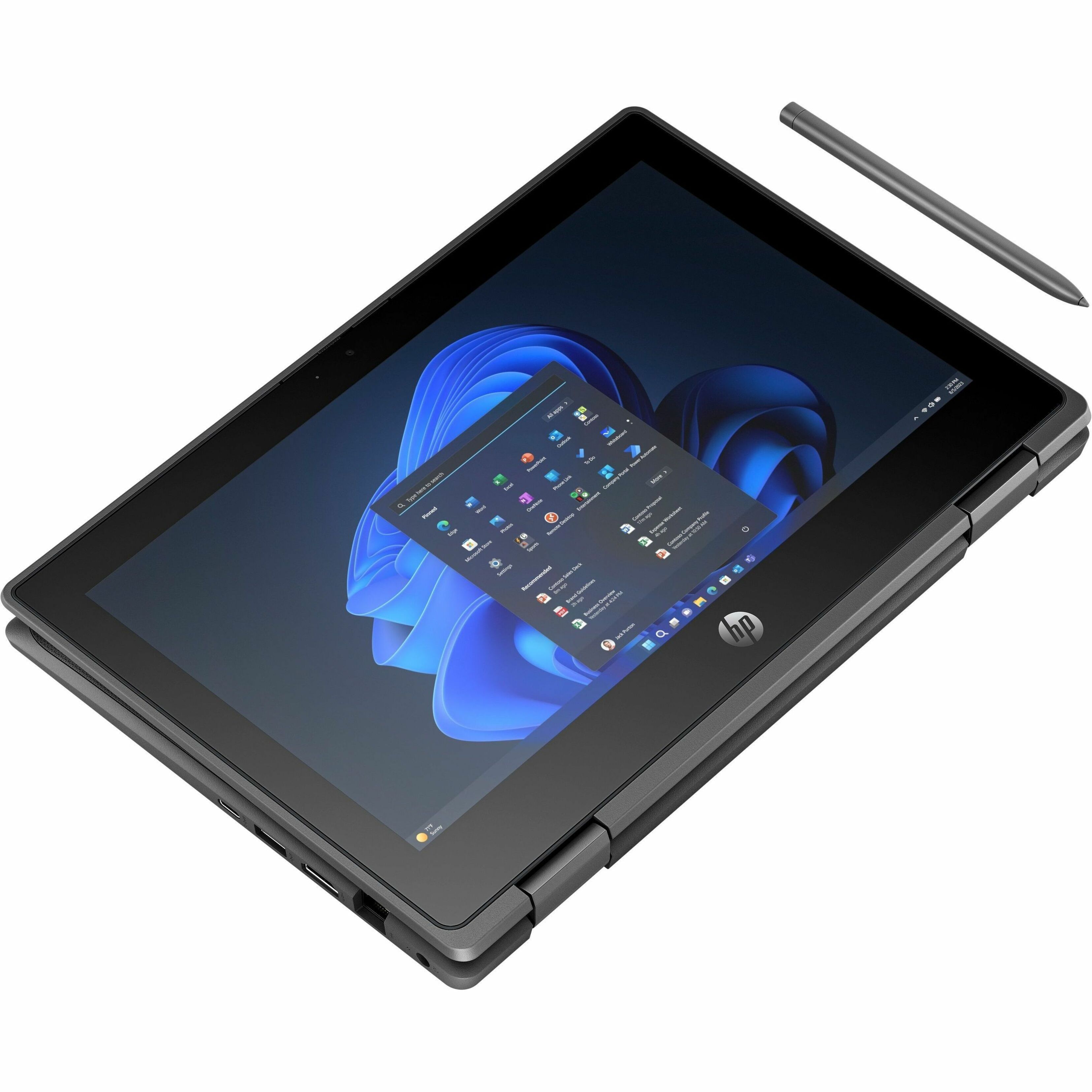 HP Fortis Flip G1i 11.6" Touchscreen Convertible 2 in 1 Notebook - HD - Intel N-Series N150 - 4 GB - 128 GB Flash Memory - Jet Black - Smart Buy - Intel Chip - 1366 x 768 - Windows 11 Pro - Intel UHD Graphics - BrightView - Front Camera/Webcam - 10 Hours Battery Run Time - IEEE 802.11ax Wireless LAN Standard — alternate image3