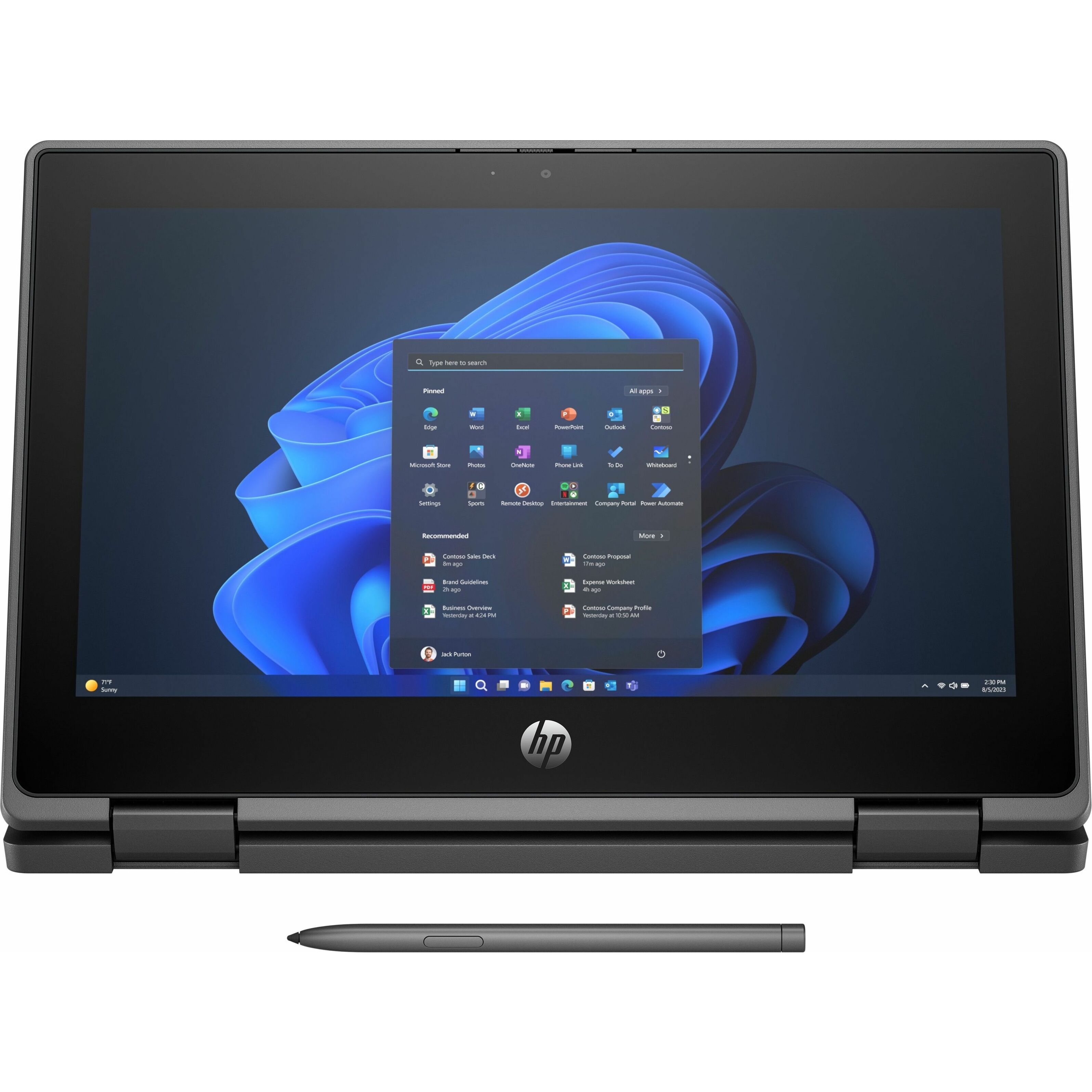 HP Fortis Flip G1i 11.6" Touchscreen Convertible 2 in 1 Notebook - HD - Intel N-Series N150 - 4 GB - 128 GB Flash Memory - Jet Black - Smart Buy - Intel Chip - 1366 x 768 - Windows 11 Pro - Intel UHD Graphics - BrightView - Front Camera/Webcam - 10 Hours Battery Run Time - IEEE 802.11ax Wireless LAN Standard