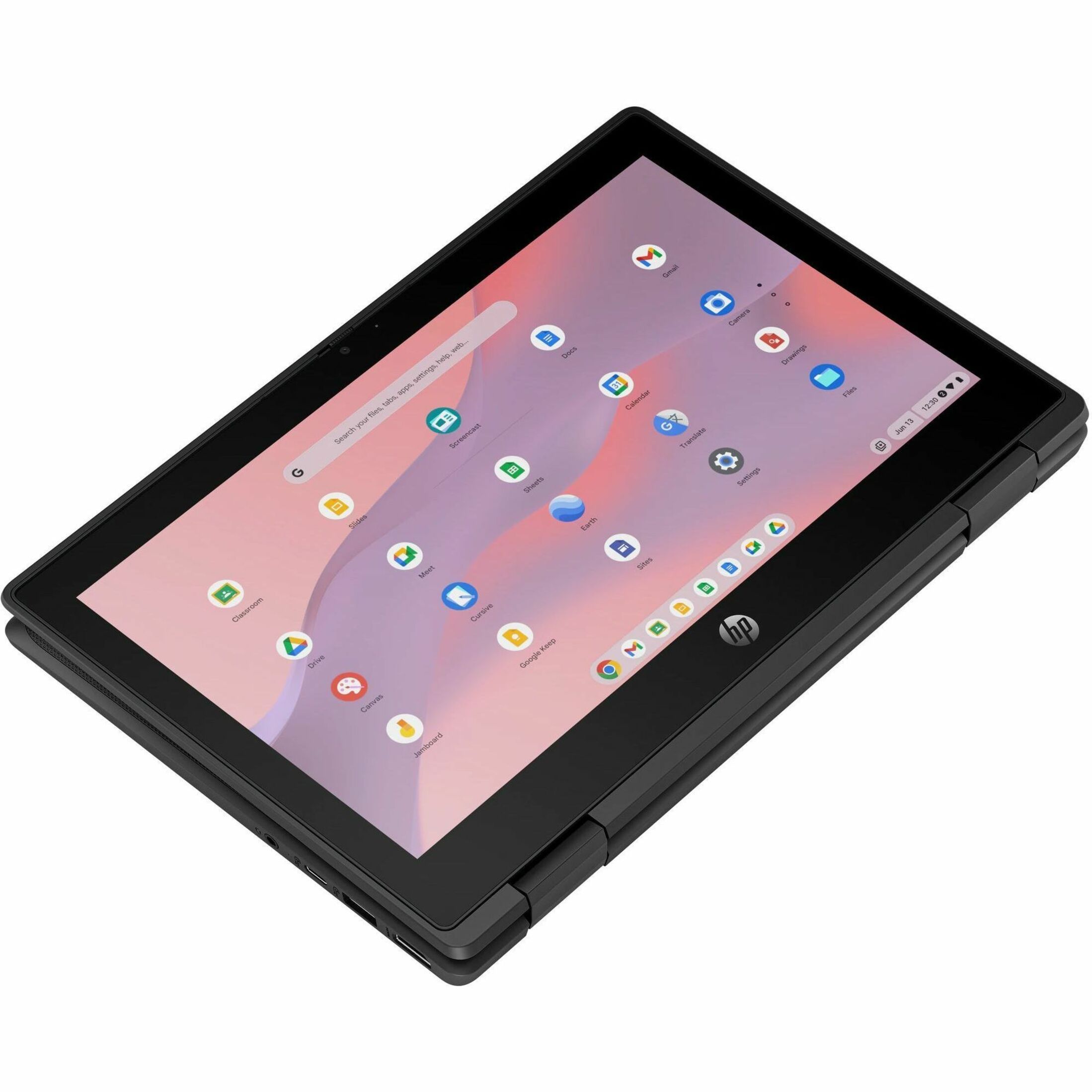 HP Fortis Flip G1m 11.6" Touchscreen Convertible 2 in 1 Chromebook - HD - 60 Hz - Octa-core (ARM Cortex A76 + Cortex A55) - 4 GB - 32 GB Flash Memory - English, French Keyboard - Jet Black - MediaTek Kompanio 520 Chip - 1366 x 768 - ChromeOS - ARM Mali G52 MC2 2EE - BrightView - Front Camera/Webcam - 16 Hours Battery Run Time - IEEE 802.11ax Wireless LAN Standard — alternate image3