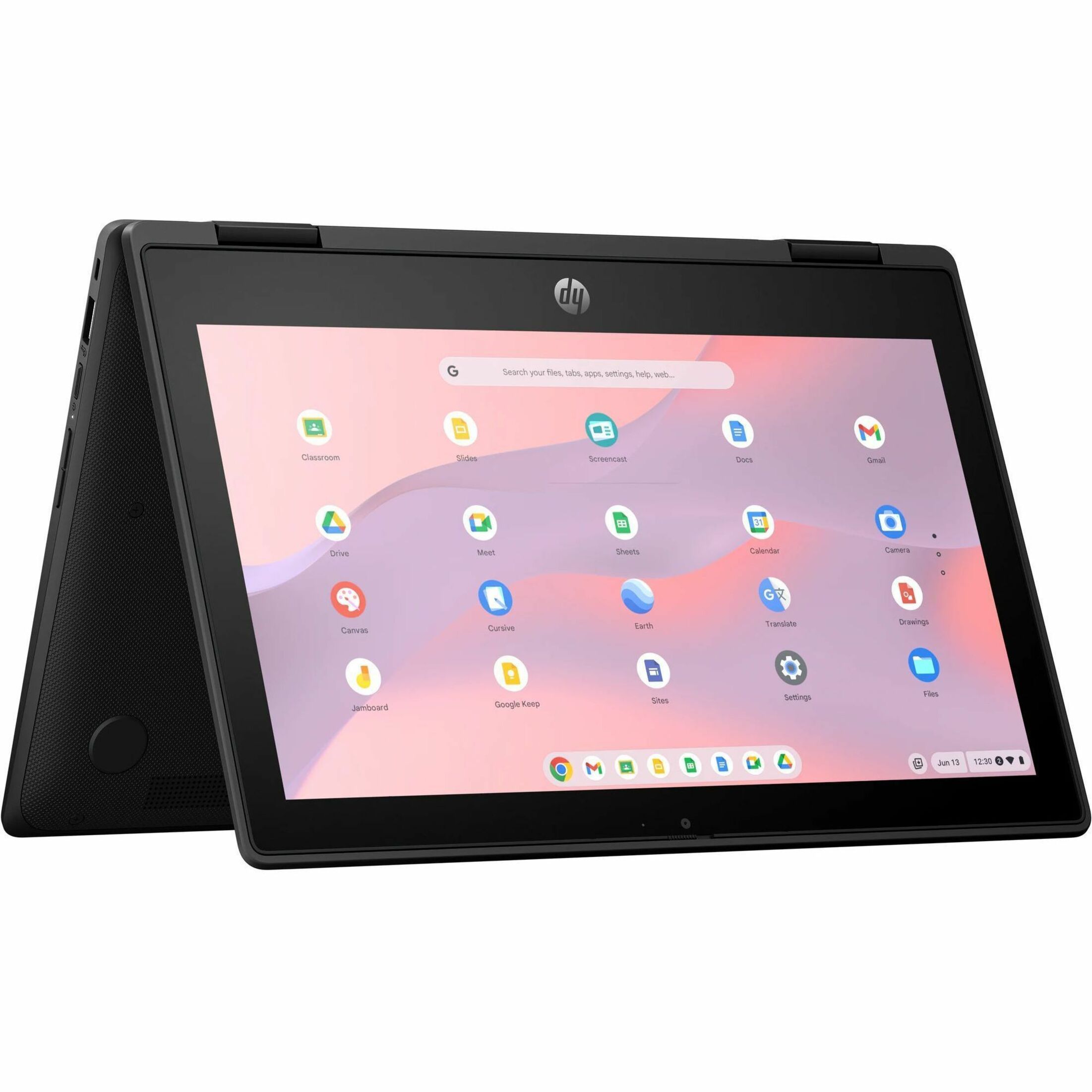 HP Fortis Flip G1m 11.6" Touchscreen Convertible 2 in 1 Chromebook - HD - 60 Hz - Octa-core (ARM Cortex A76 + Cortex A55) - 4 GB - 32 GB Flash Memory - English, French Keyboard - Jet Black - MediaTek Kompanio 520 Chip - 1366 x 768 - ChromeOS - ARM Mali G52 MC2 2EE - BrightView - Front Camera/Webcam - 16 Hours Battery Run Time - IEEE 802.11ax Wireless LAN Standard — alternate image5