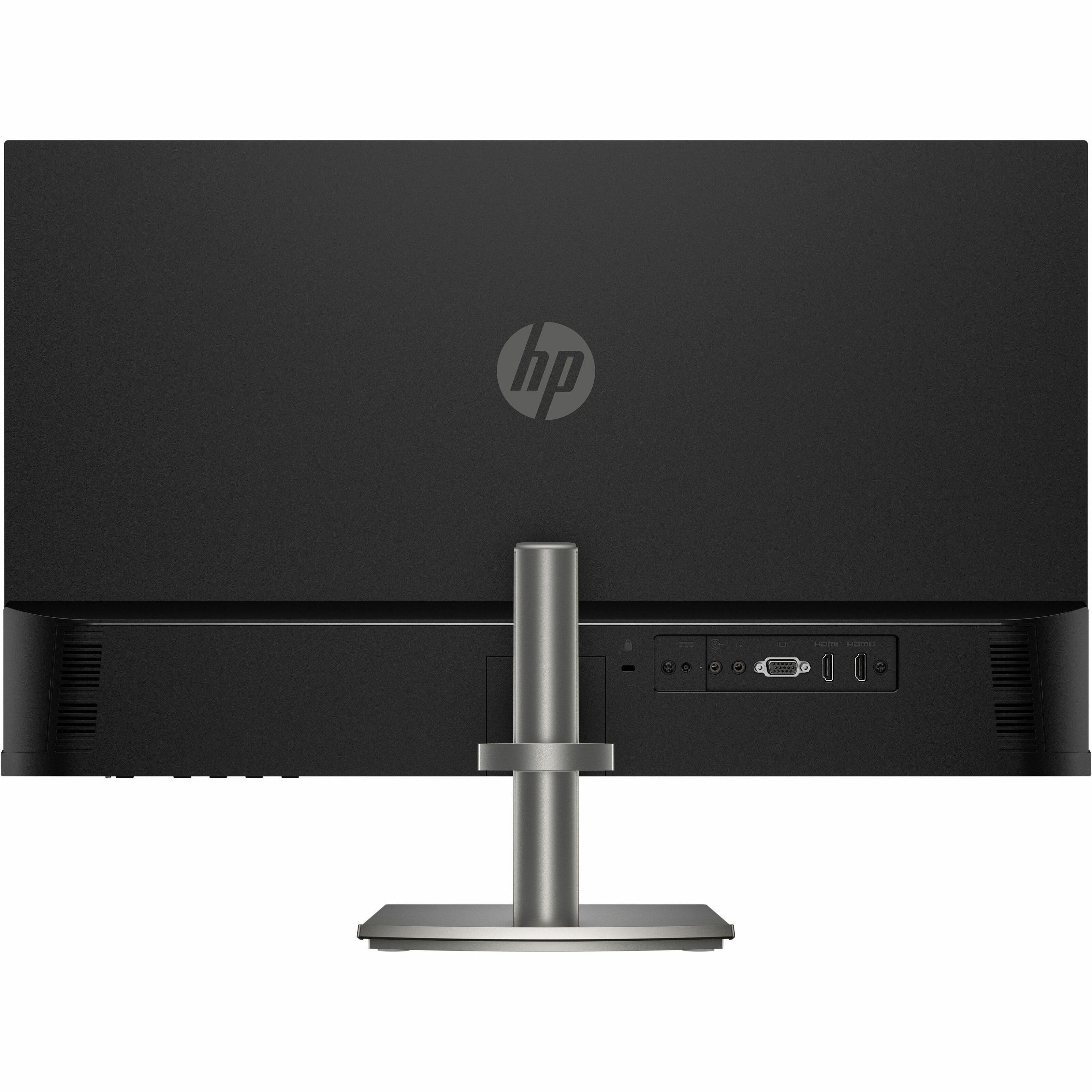 HP 527da 27" Class Full HD LED Monitor - 16:9 - 27" Viewable - In-plane Switching (IPS) Technology - Edge LED Backlight - 1920 x 1080 - 16.7 Million Colors - 300 Nit - 5 ms - 100 Hz Refresh Rate - Speakers - Height, Tilt - HDMI - VGA — rear