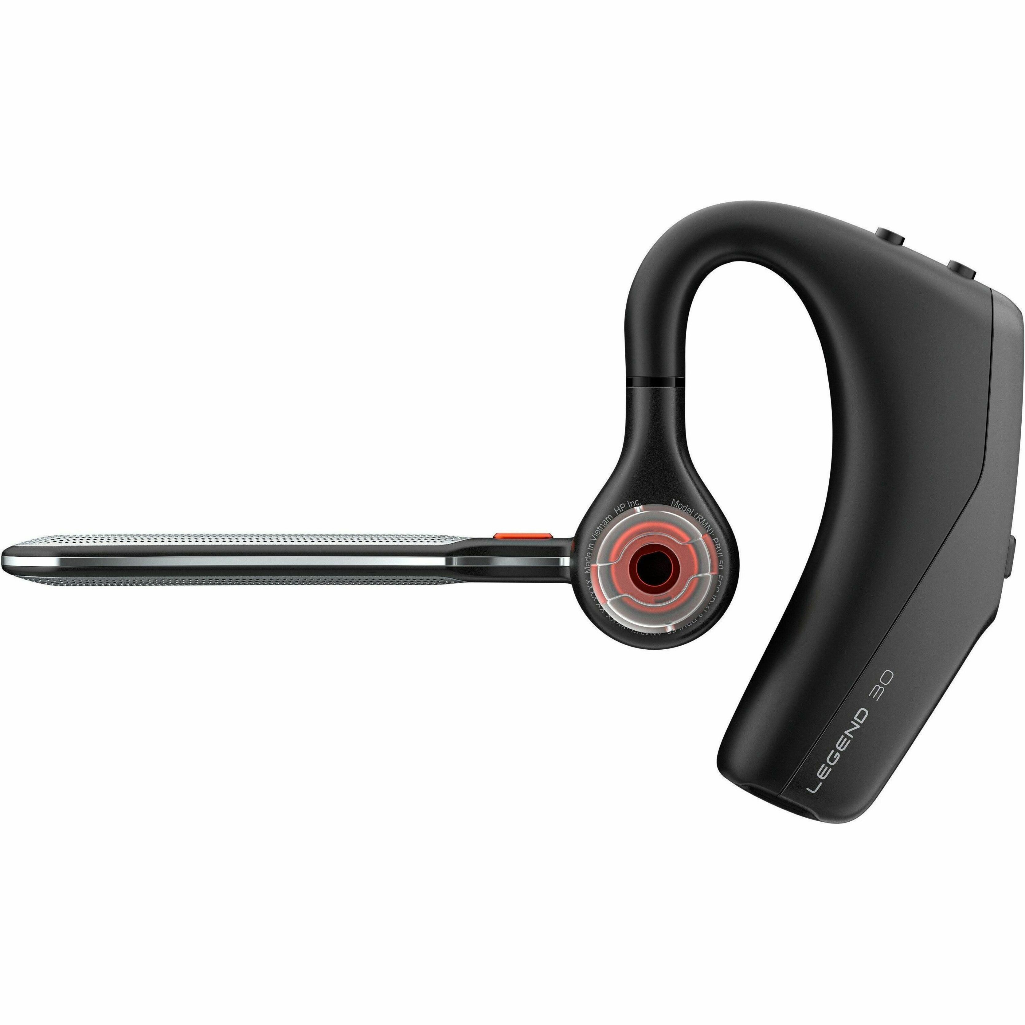 Poly Voyager Legend 30 Headset - Mono - True Wireless - Bluetooth - 98.4 ft - 16 Ohm - 100 Hz to 20 kHz - Earbud, Behind-the-ear, Over-the-ear - Monaural - In-ear - Noise Cancelling Microphone - Noise Canceling - Black — left