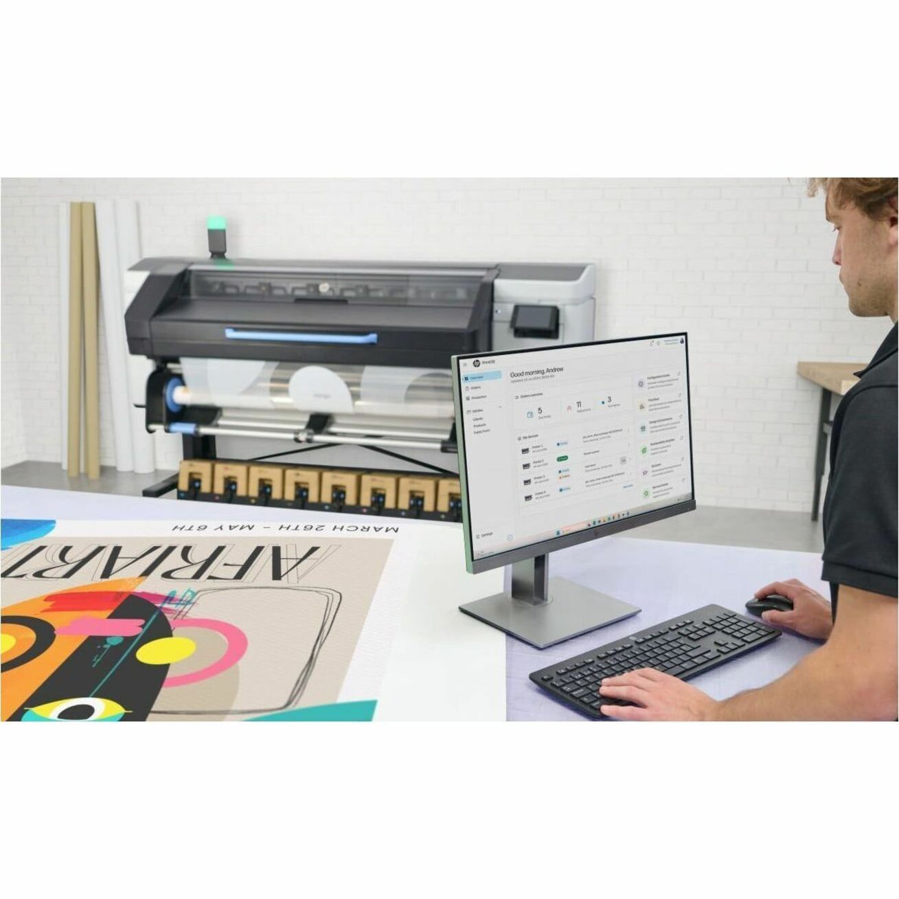 HP Latex 830W Inkjet Large Format Printer - Color - 4 Color(s) - 388 ft²/h Color Speed - Banner — alternate image5