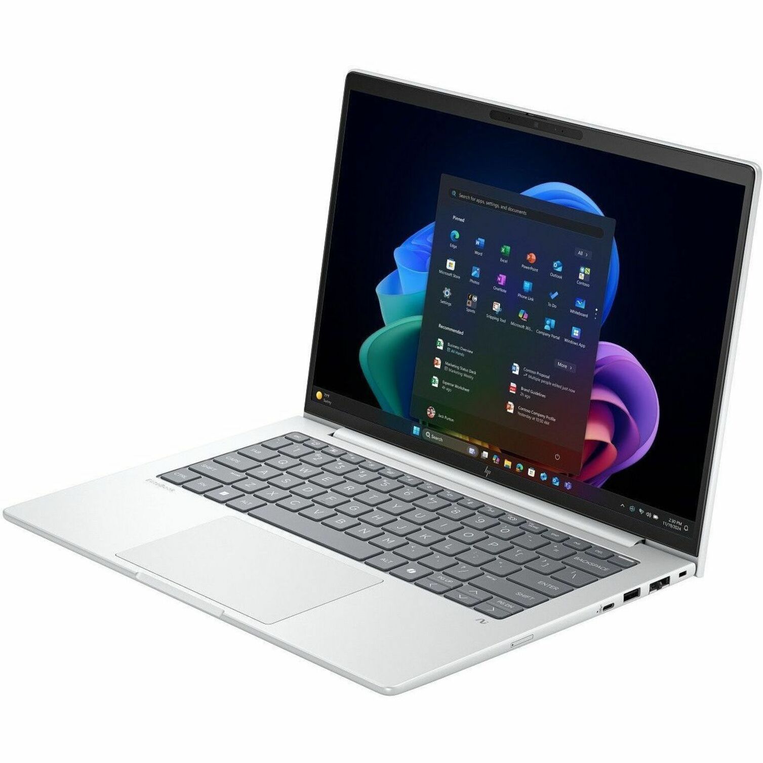 HP EliteBook 8 G1i 14" Touchscreen Notebook - WUXGA - 60 Hz - Intel Core Ultra 5 226V - 16 GB - 512 GB SSD - English, French Keyboard - Glacier Silver Aluminum - Intel Chip - 1920 x 1200 - Windows 11 Pro - Intel Arc Graphics - In-plane Switching (IPS) Technology - Front Camera/Webcam - IEEE 802.11be Wireless LAN Standard — alternate image5