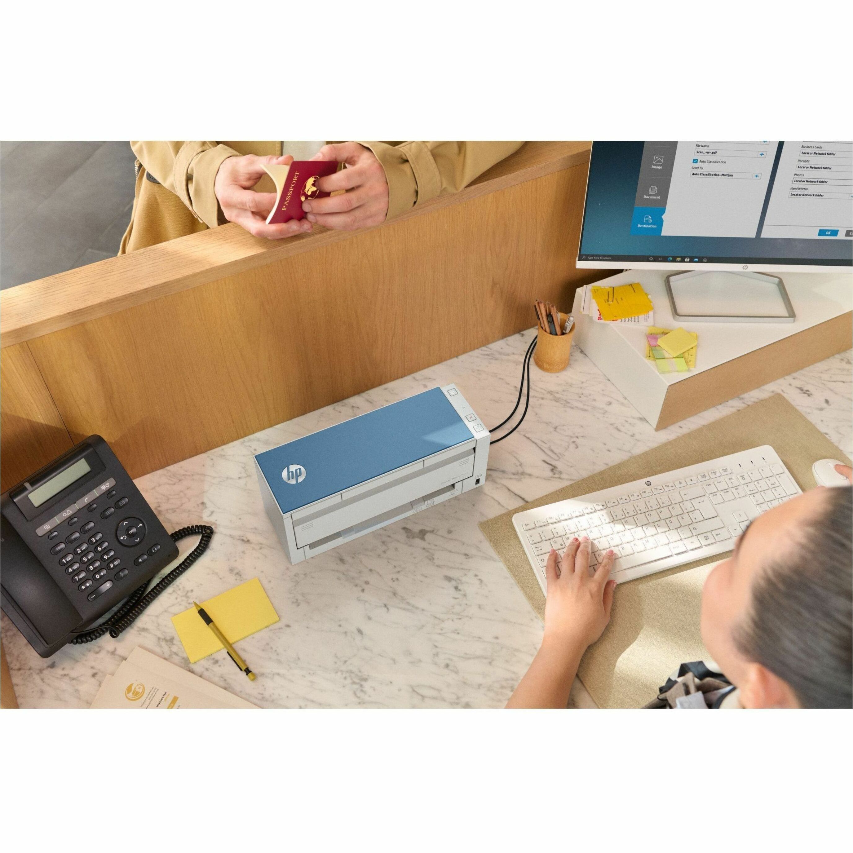 HP ScanJet Pro 4200 s1 Sheetfed Scanner - 600 x 600 dpi Optical - 24-bit Color - 48-bit Grayscale - Grayscale Scan - Duplex Scanning - Banner Paper, Brochure, Inkjet Paper, Plain Paper, Photo Paper, Envelope, Label, Greeting Card, Index Card, ID Card, Passport - USB — alternate image4