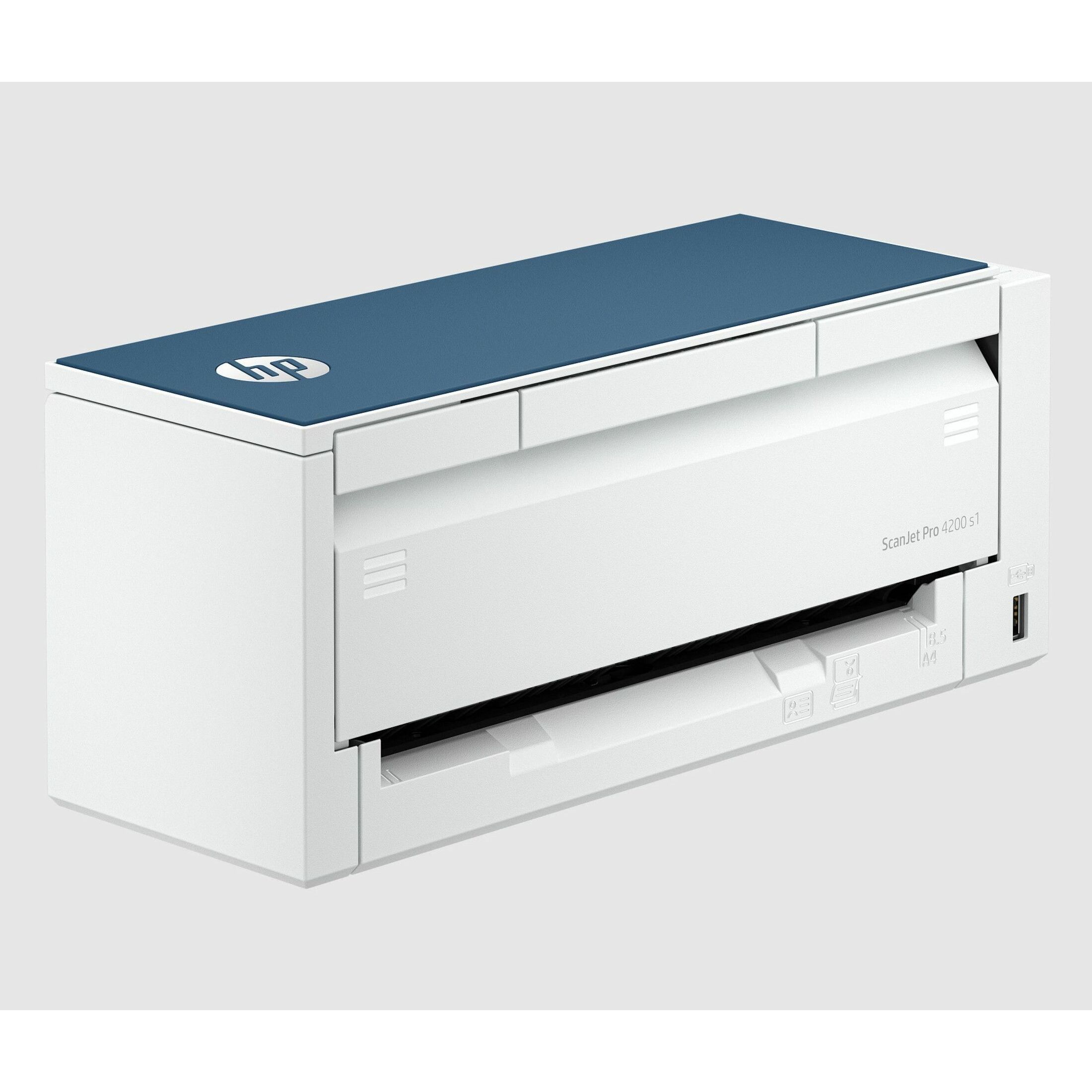 HP ScanJet Pro 4200 s1 Sheetfed Scanner - 600 x 600 dpi Optical - 24-bit Color - 48-bit Grayscale - Grayscale Scan - Duplex Scanning - Banner Paper, Brochure, Inkjet Paper, Plain Paper, Photo Paper, Envelope, Label, Greeting Card, Index Card, ID Card, Passport - USB