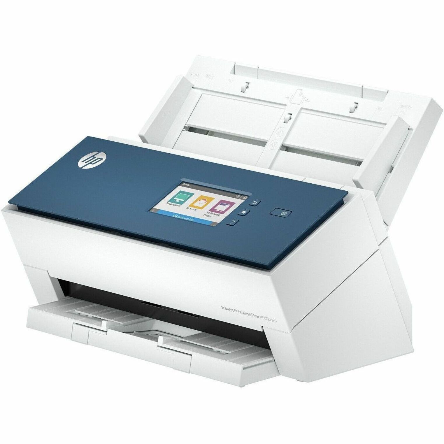 HP Scanjet Enterprise Flow N9000 sn1 Large Format Sheetfed Scanner - 1200 dpi Optical - 80 ppm (Mono) - 80 ppm (Color) - Color, Monochrome, Grayscale Scan - Duplex Scanning - Letter, Legal, Executive, Cut Sheet Paper, Laser Paper, Check, Business Card, Carbonless Form, Carrier Sheet, Inkjet Paper, Pre-punched Paper - Wireless LAN - USB — alternate image1