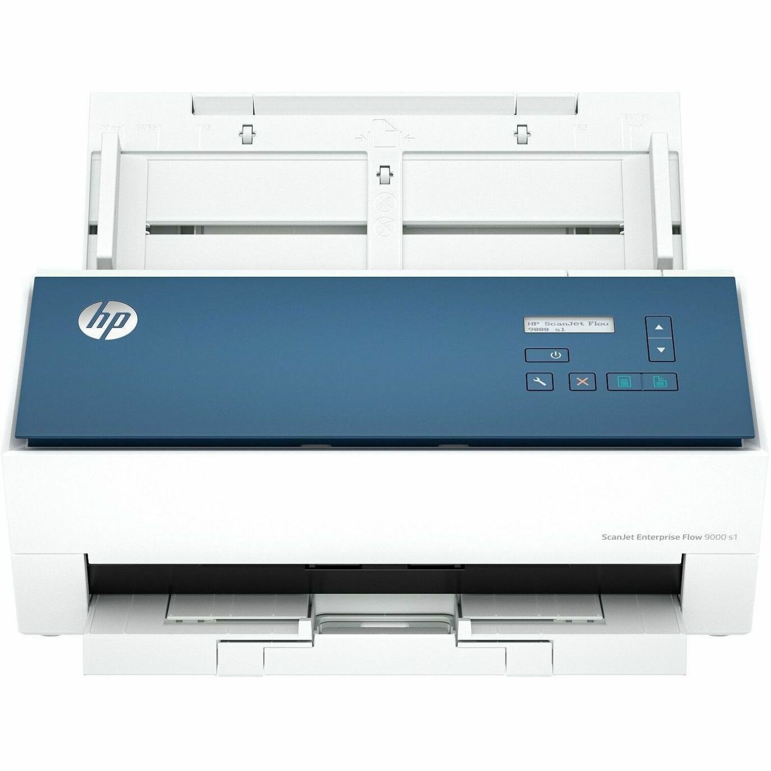 HP Scanjet Enterprise Flow 9000 s1 Sheetfed Scanner - 600 x 600 dpi Optical - 24-bit Color - 48-bit Grayscale - Grayscale Scan - Duplex Scanning - Cut Sheet Paper, Laser Paper, Pre-punched Paper, Cheques, Business Card, Carbonless Form, Stapled Media - USB — frontmaximum