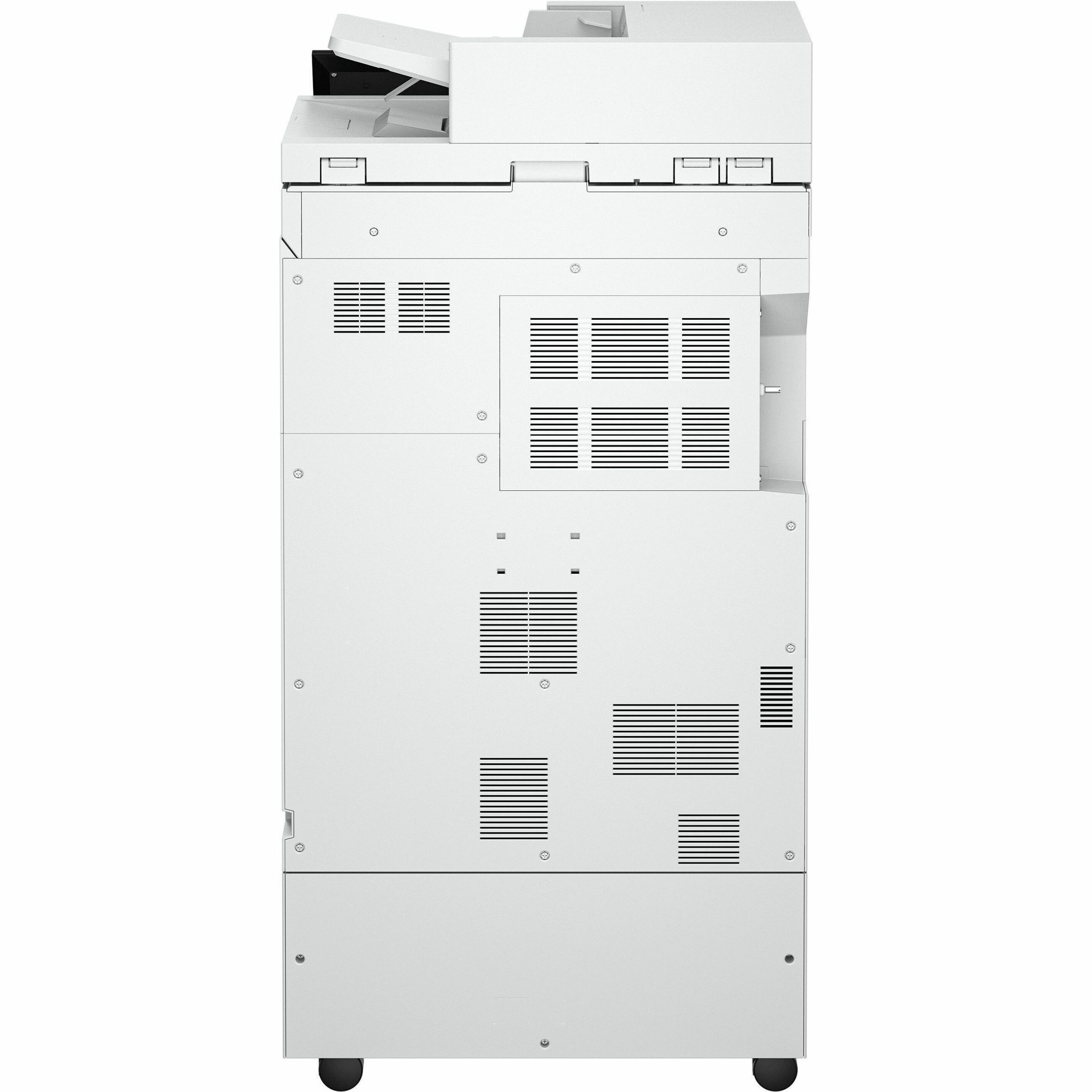 HP LaserJet Enterprise 8801z Wired Laser Multifunction Printer - Color - Copier/Fax/Printer/Scanner - Automatic Duplex Print - Up to 250000 Pages Monthly - Color Flatbed Scanner - 600 x 600 dpi Optical Scan - Color Fax - Gigabit Ethernet - USB - For Plain Paper Print — rearmaximum