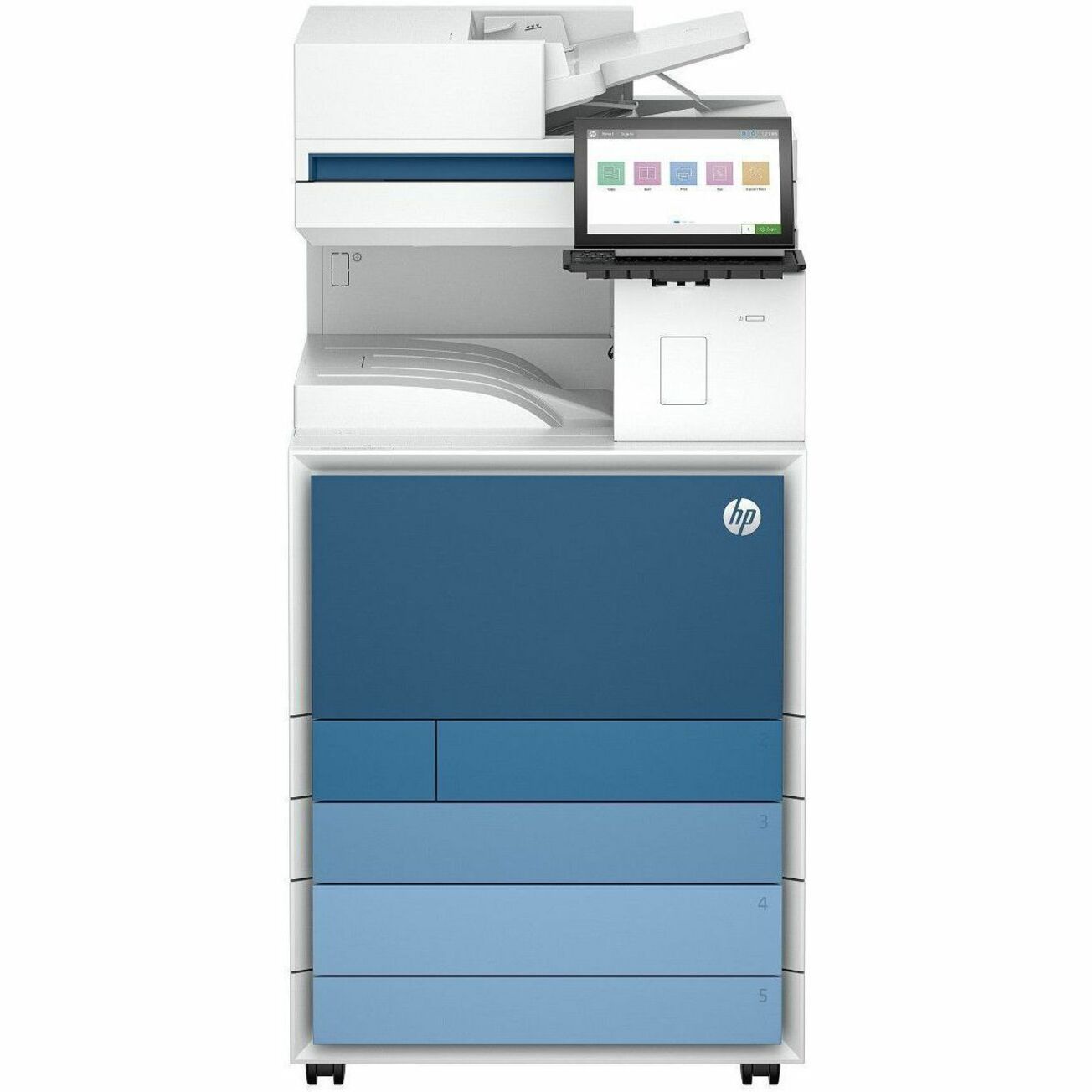 HP LaserJet Enterprise 8801z Wired Laser Multifunction Printer - Color - Copier/Fax/Printer/Scanner - 1200 dpi Print - Automatic Duplex Print - Up to 250000 Pages Monthly - Color CIS, Flatbed/ADF Scanner - Monochrome Fax - Gigabit Ethernet - USB — frontmaximum