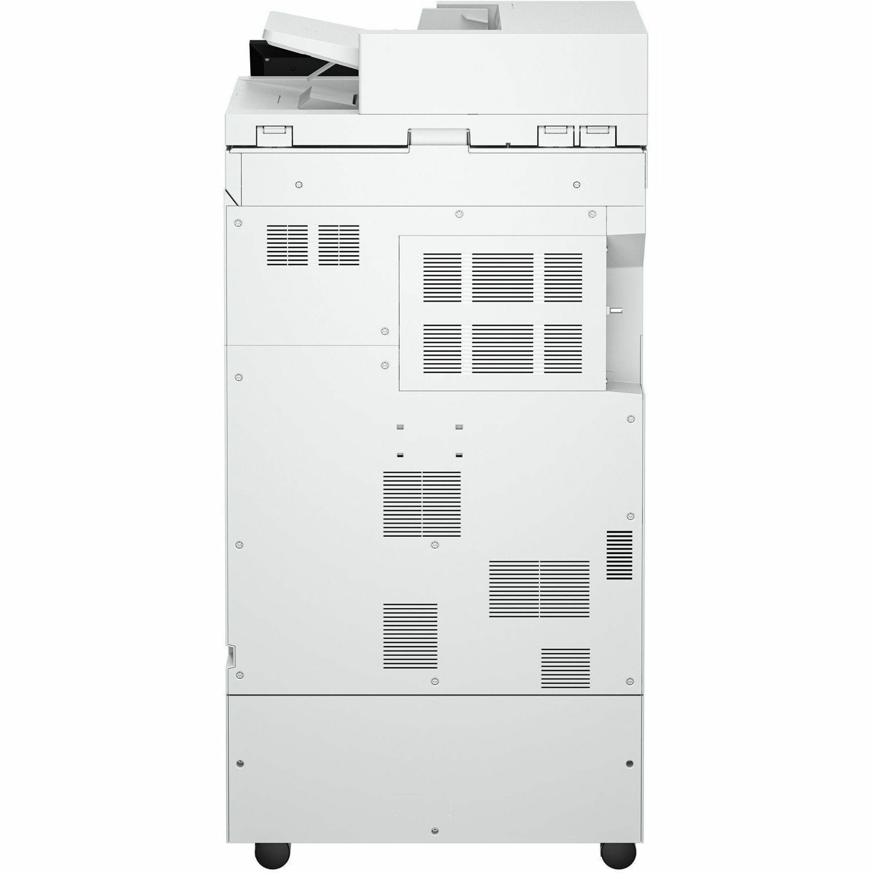 HP LaserJet Enterprise 8601z Wired Laser Multifunction Printer - Monochrome - Copier/Fax/Printer/Scanner - Automatic Duplex Print - Up to 250000 Pages Monthly - Color Flatbed Scanner - 600 x 600 dpi Optical Scan - Monochrome Fax - Gigabit Ethernet - USB - For Plain Paper Print — rearmaximum