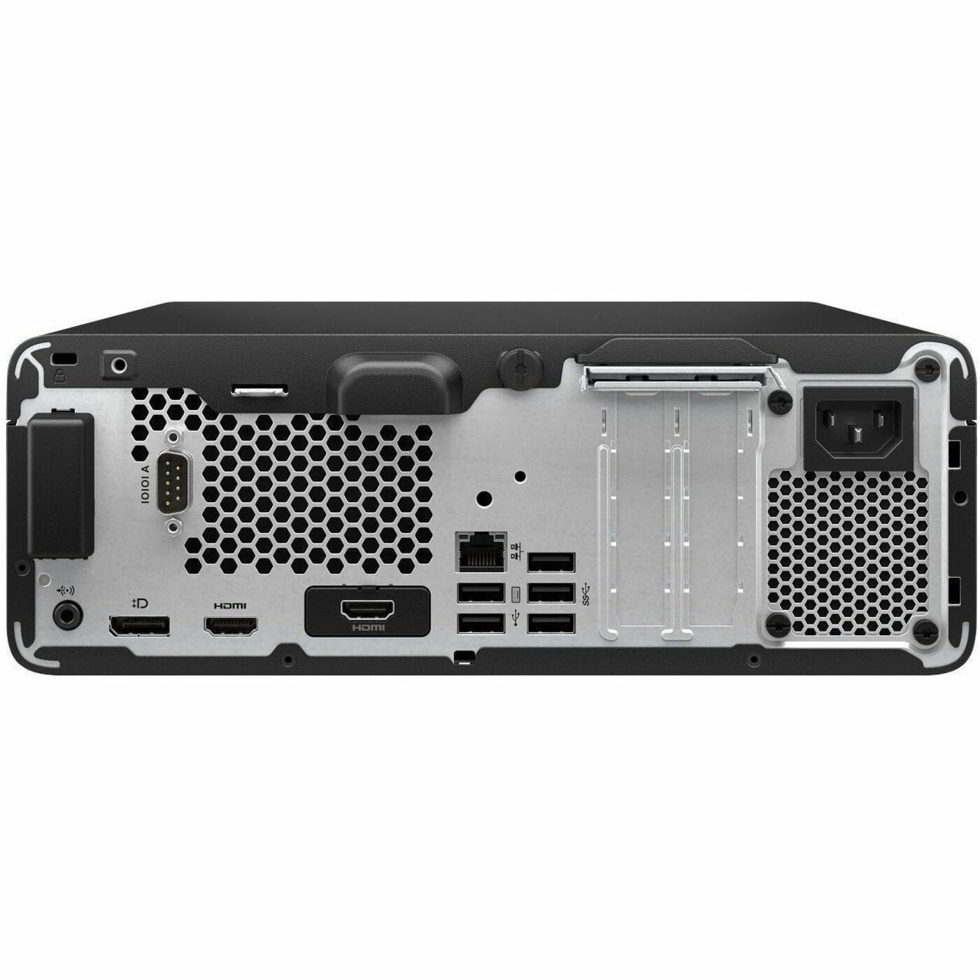 HP Pro SFF 400 G9 Desktop Computer - Intel Core i7 12th Gen i7-12700 - 32 GB - 1 TB SSD - Small Form Factor - Jack Black - Intel Q670 Chip - Windows 11 Pro - Intel UHD Graphics 770 DDR5 SDRAM - 240 W — rear