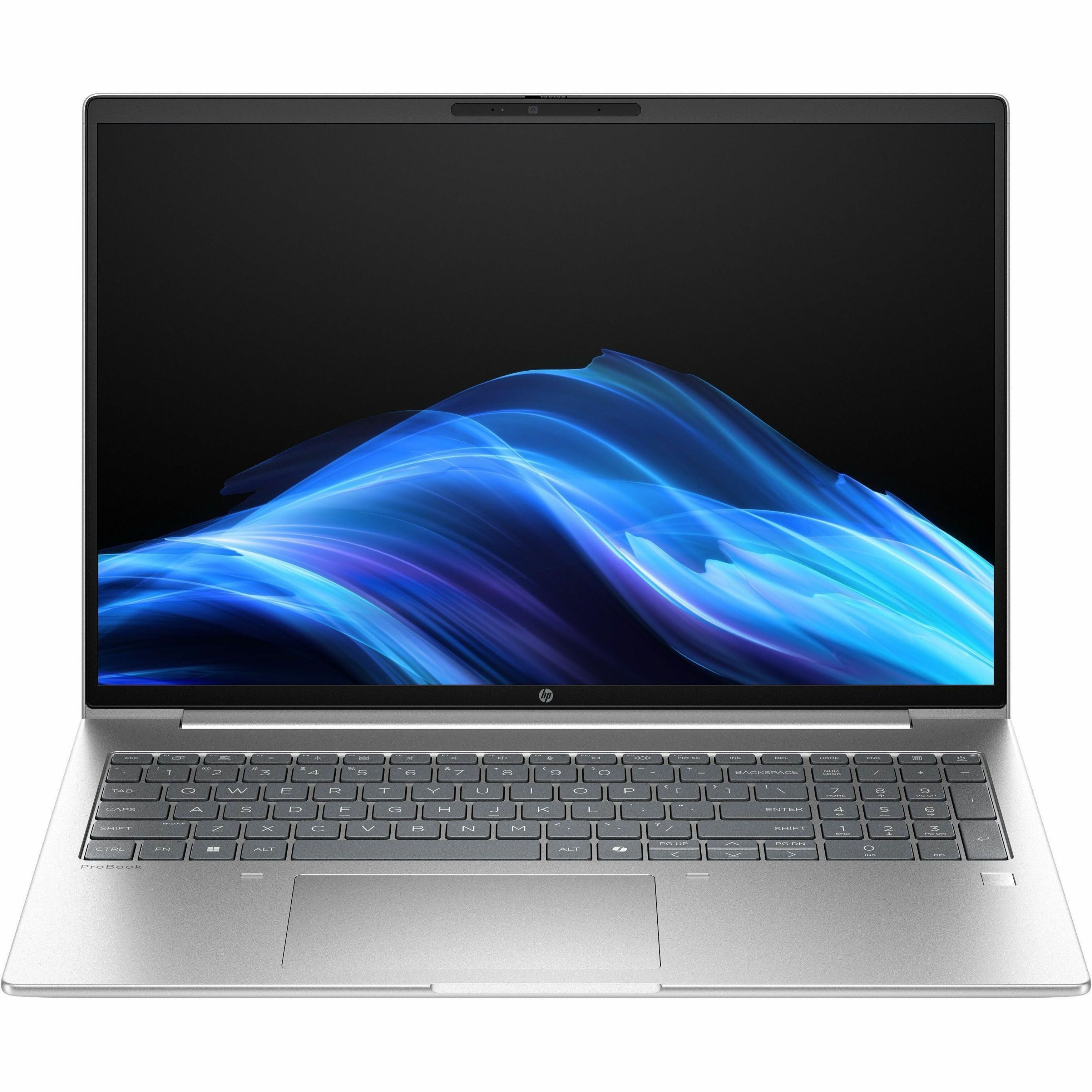 HP ProBook 4 G1i 16" Notebook - WUXGA - Intel Core Ultra 7 255U - 32 GB - 512 GB SSD - English, French Keyboard - Pike Silver - Intel Chip - 1920 x 1200 - Windows 11 Pro - Intel - In-plane Switching (IPS) Technology - Front Camera/Webcam - IEEE 802.11ax Wireless LAN Standard — front
