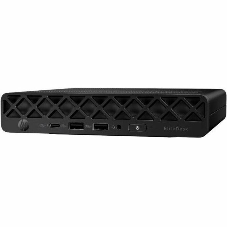 HP EliteDesk 8 G1i Desktop Computer - Intel Core Ultra 5 235T - vPro Technology - 32 GB - 512 GB SSD - Desktop Mini - Jack Black - Intel Q870 Chip - Windows 11 Pro - Intel DDR5 SDRAM - English Keyboard - IEEE 802.11be Wireless LAN - 90 W — left