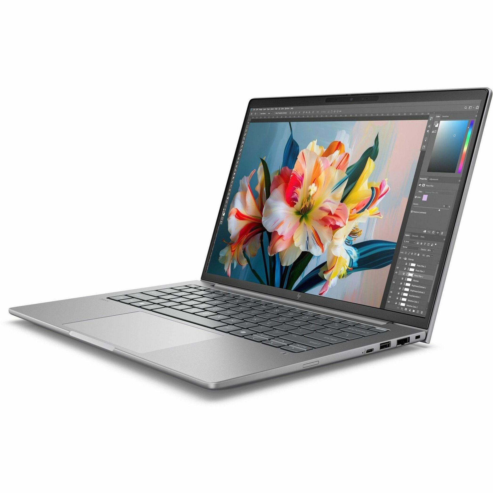HP ZBook 8 G1i 14" Mobile Workstation - WUXGA - Intel Core Ultra 7 265H - vPro Technology - 32 GB - 512 GB SSD - English Keyboard - Meteor Silver - Intel Chip - 1920 x 1200 - Windows 11 Pro - Intel Arc 140T GPU with 4 GB, NVIDIA RTX 500 Ada Generation - In-plane Switching (IPS) Technology - Front Camera/Webcam - IEEE 802.11be Wireless LAN Standard — alternate image4