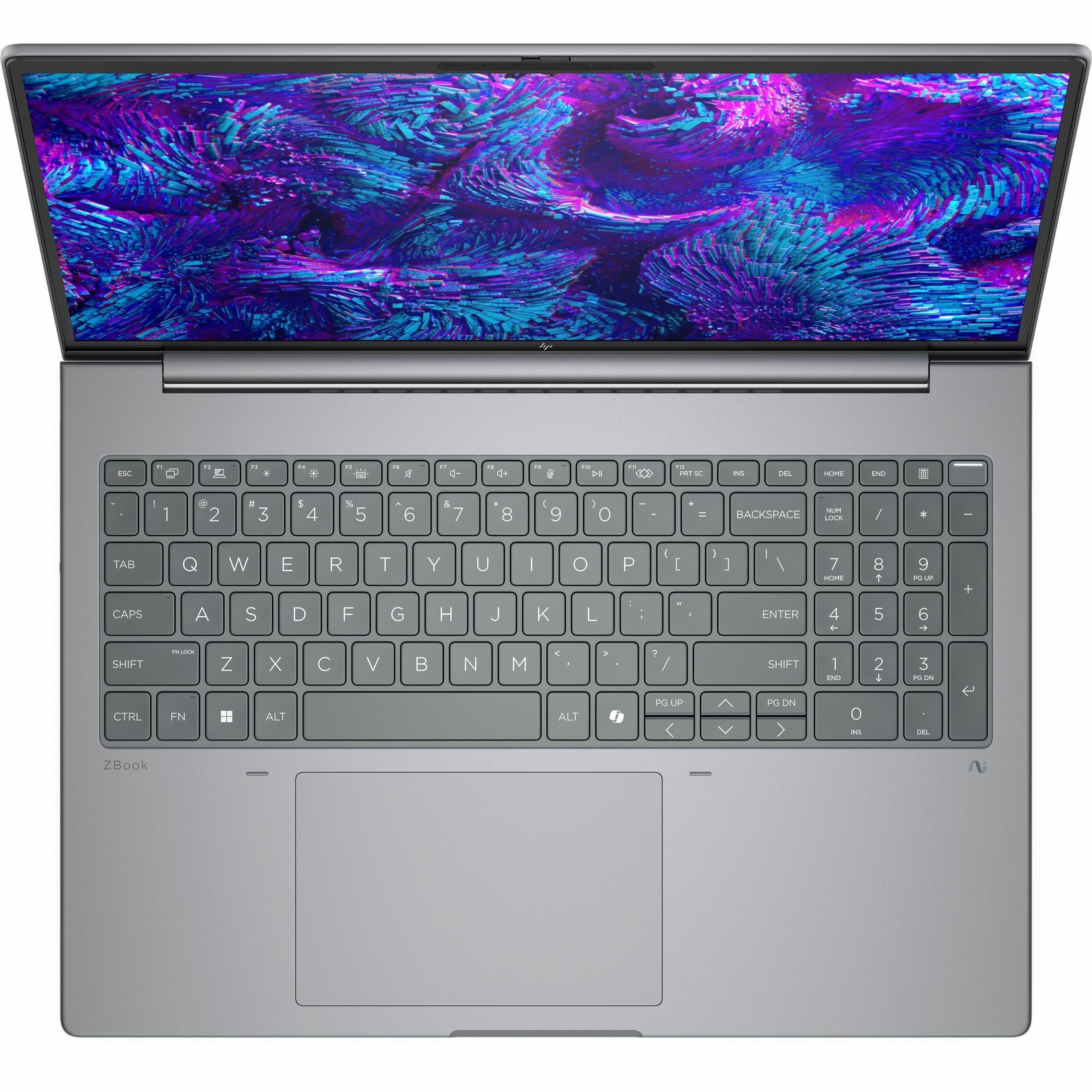 HP ZBook 8 G1i 16" Mobile Workstation - WUXGA - Intel Core Ultra 7 265H - vPro Technology - 32 GB - 512 GB SSD - English, French Keyboard - Meteor Silver - Intel Chip - 1920 x 1200 - Windows 11 Pro - Intel Arc 140T GPU with 4 GB, NVIDIA RTX 500 Ada Generation - In-plane Switching (IPS) Technology - Front Camera/Webcam - IEEE 802.11be Wireless LAN Standard — alternate image11