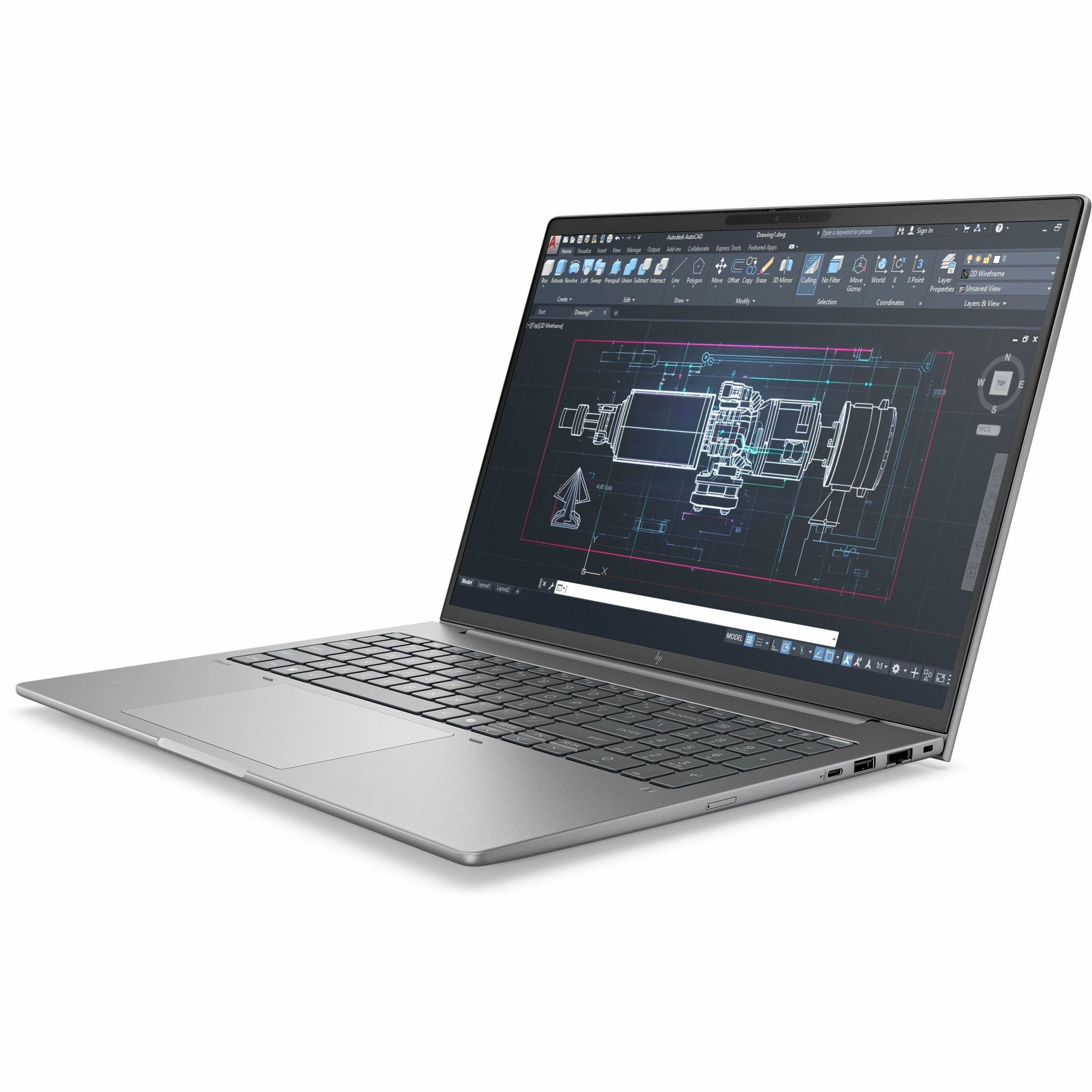 HP ZBook 8 G1i 16" Mobile Workstation - WUXGA - Intel Core Ultra 7 265H - vPro Technology - 32 GB - 512 GB SSD - English, French Keyboard - Meteor Silver - Intel Chip - 1920 x 1200 - Windows 11 Pro - Intel Arc 140T GPU with 4 GB, NVIDIA RTX 500 Ada Generation - In-plane Switching (IPS) Technology - Front Camera/Webcam - IEEE 802.11be Wireless LAN Standard — alternate image12