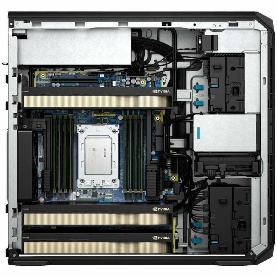 HP Z6 G5 A Workstation - 1 x AMD Ryzen Threadripper PRO 7975WX - 128 GB - Tower - Black - AMD PRO 695 Chip - Serial ATA/600, NVMe Controller - 0, 1, 5, 10 RAID Levels - Gigabit Ethernet — alternate image4