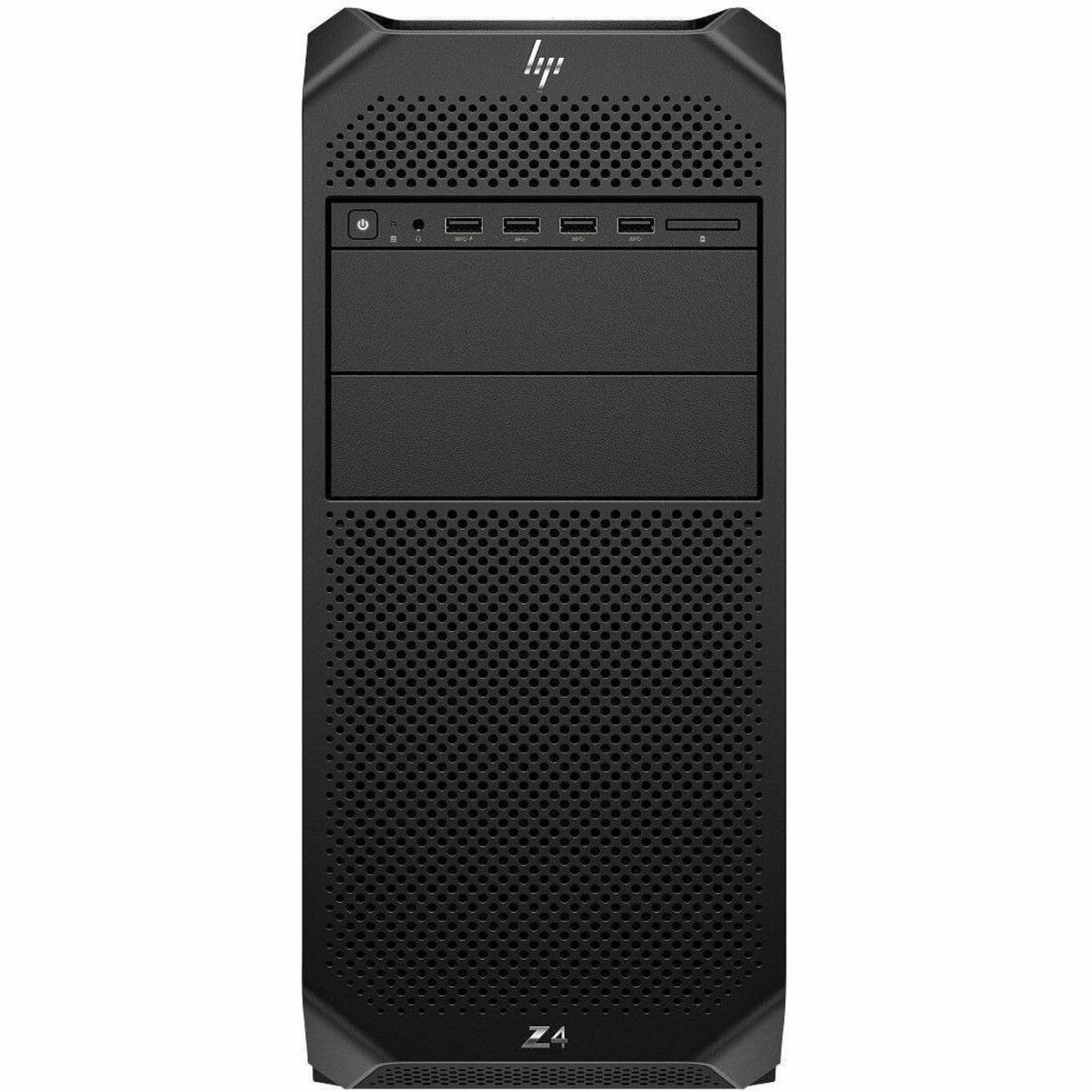 HP Z4 G5 Workstation - 1 x Intel Xeon w7-2575X - 128 GB - 2 TB SSD - Tower - Black - Intel W790 Chip - Serial ATA/600, NVMe Controller - 0, 1, 5, 10 RAID Levels - Gigabit Ethernet — front