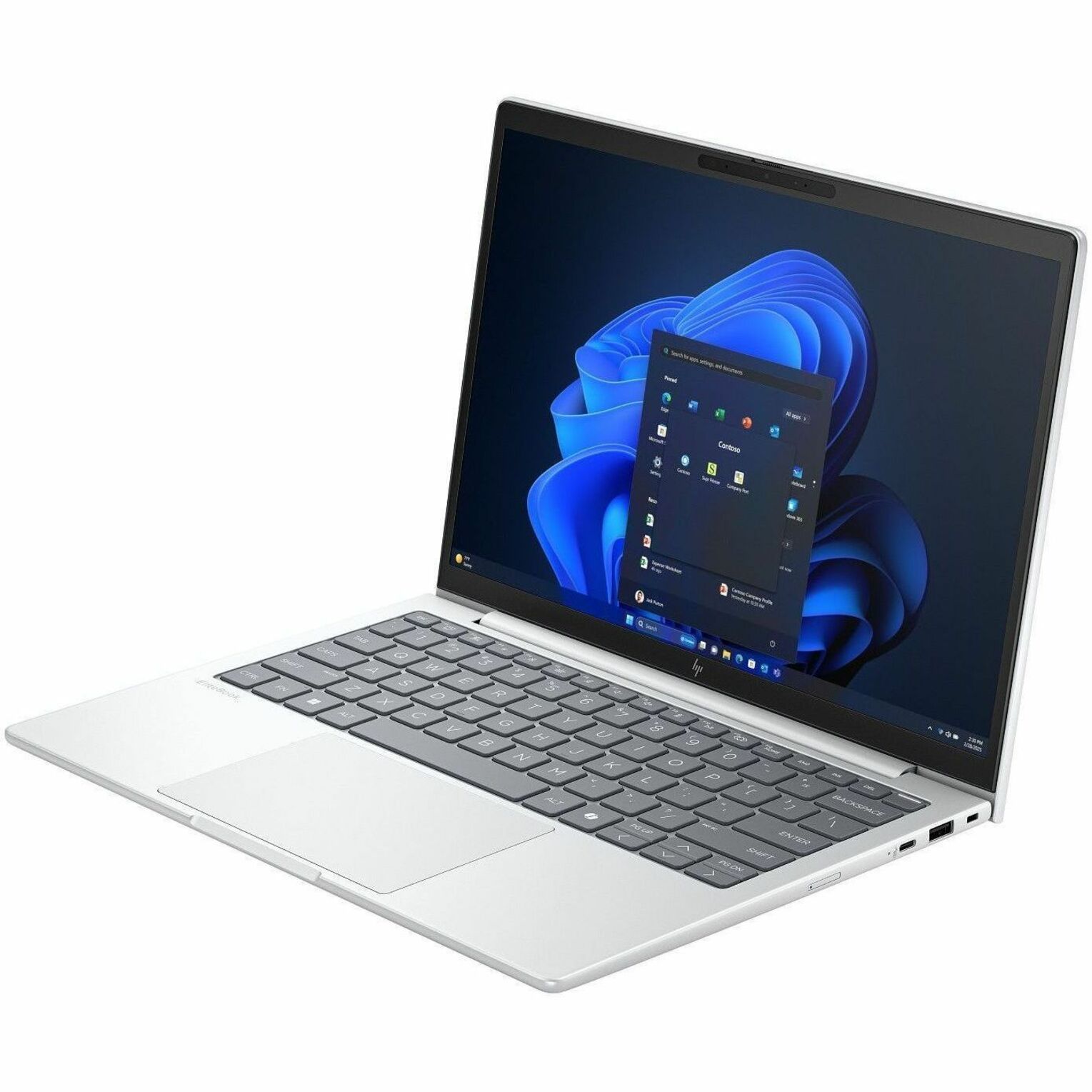 HP EliteBook 8 G1i 13.3" Notebook - WUXGA - Intel Core Ultra 7 265U - vPro Technology - 32 GB - 1 TB SSD - English Keyboard - Glacier Silver - Intel Chip - 1920 x 1200 - Windows 11 Pro - Intel - In-plane Switching (IPS) Technology - Front Camera/Webcam - IEEE 802.11be Wireless LAN Standard — alternate image3