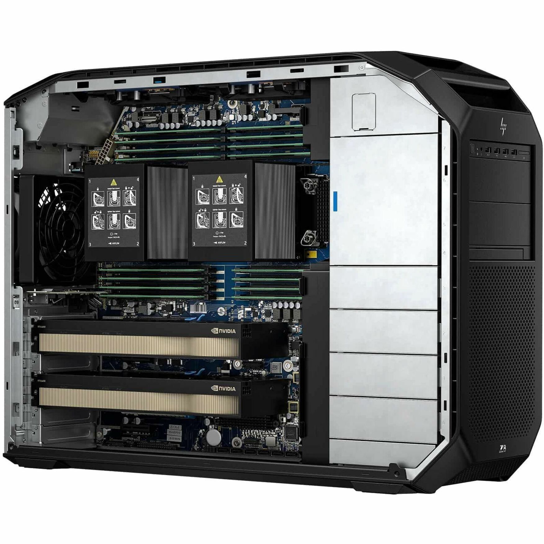 HP Z8 G5 Workstation - Intel Xeon Gold 5th Gen 5520+ - 512 GB - Tower - Black - Intel C741 Chip - NVMe, Serial ATA/600 Controller - 0, 1, 5, 10 RAID Levels - Gigabit Ethernet — alternate image1