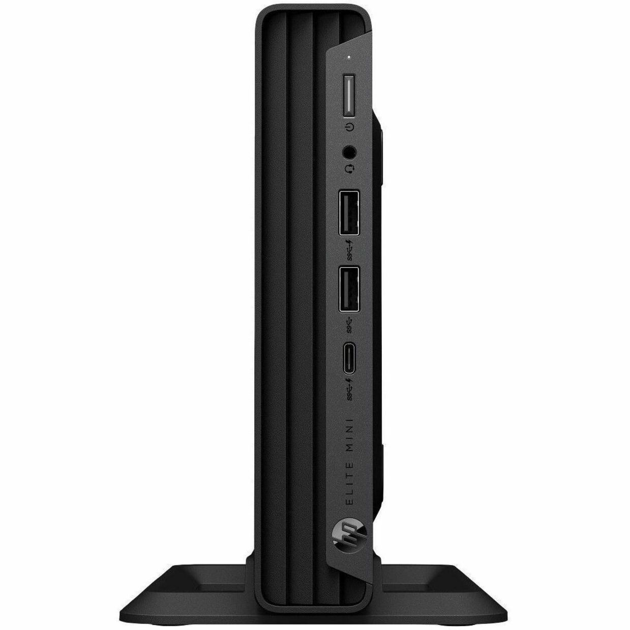 HP Elite Mini 800 G9 Desktop Computer - Intel Core i7 14th Gen i7-14700T - vPro Technology - 16 GB - 512 GB SSD - Desktop Mini - Jack Black - Intel Q670 Chip - Windows 11 Pro - Intel UHD Graphics 770 DDR5 SDRAM - Wi-Fi 6E (IEEE 802.11ax) - 90 W — front