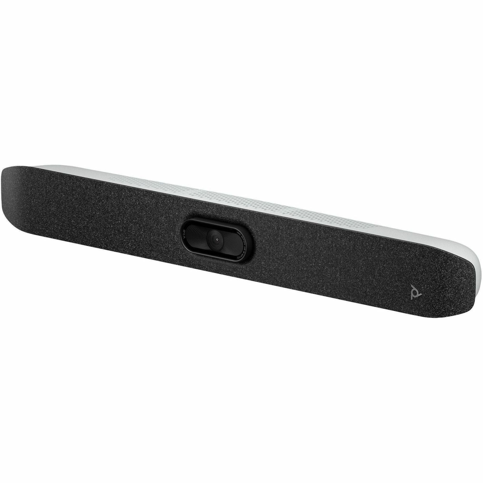 Poly Studio V12 USB Video Bar w/USB-C 65W Power Adapter and Power Cord GSA/TAA - For Video Conferencing, Collaboration Space, Meeting Space - Small Room Size Supported - Network (RJ-45) - USB - Gigabit Ethernet - Wireless LAN - Internal Speaker(s) - Internal Microphone(s) - TAA Compliant — alternate image1