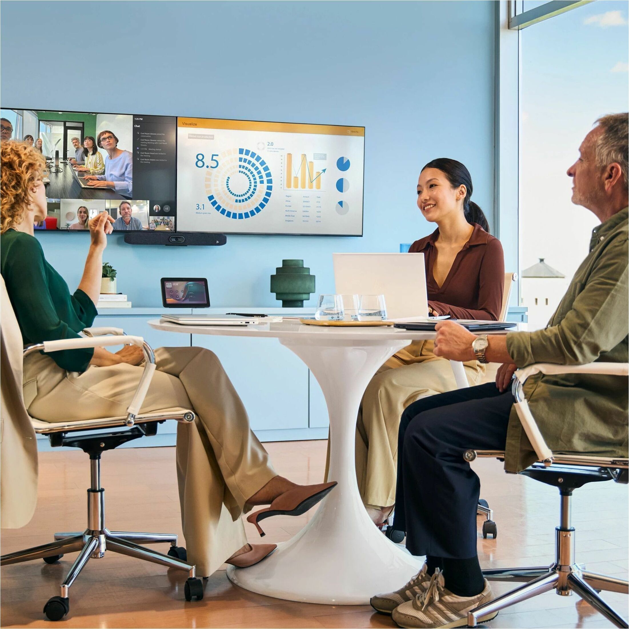 Poly Studio V12 USB Video Bar w/USB-C 65W Power Adapter and Power Cord GSA/TAA - For Video Conferencing, Collaboration Space, Meeting Space - Small Room Size Supported - Network (RJ-45) - USB - Gigabit Ethernet - Wireless LAN - Internal Speaker(s) - Internal Microphone(s) - TAA Compliant — alternate image10