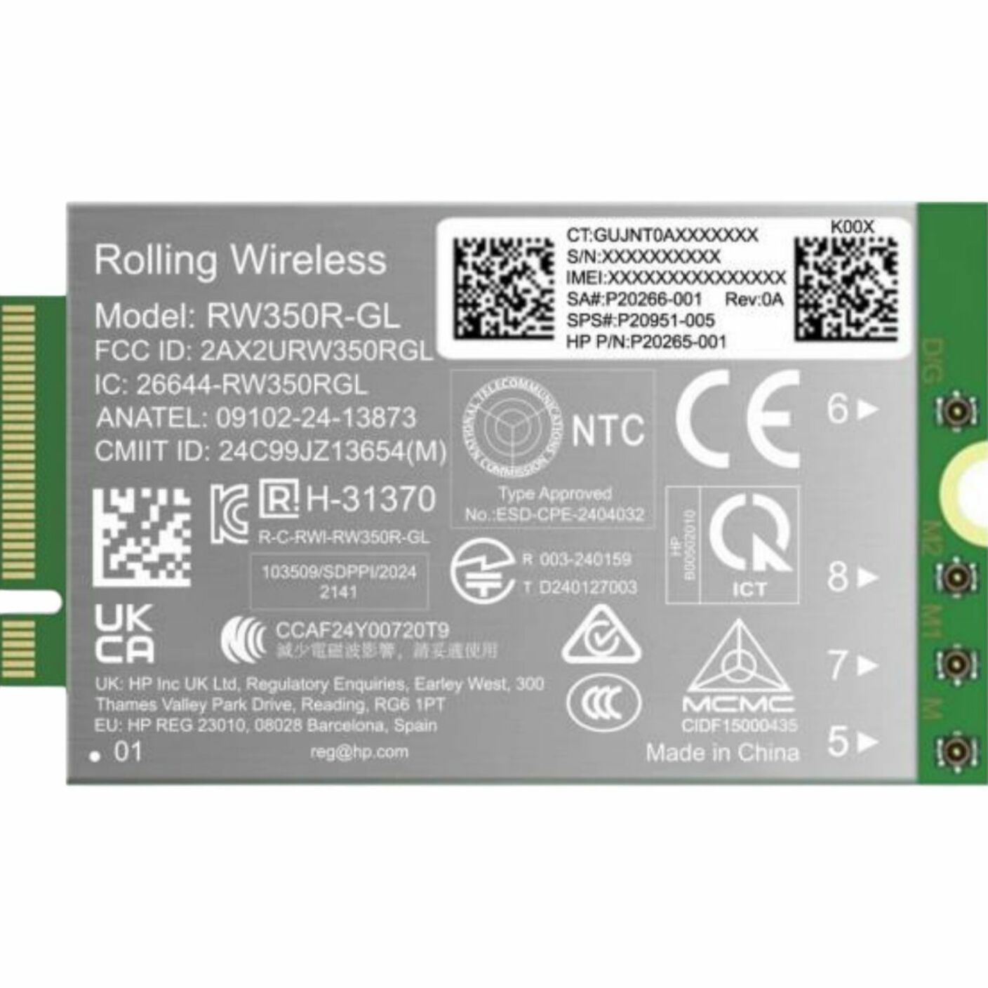 HP 4G LTE-Advanced Pro (Cat 19) WWAN (B8BD3AA)