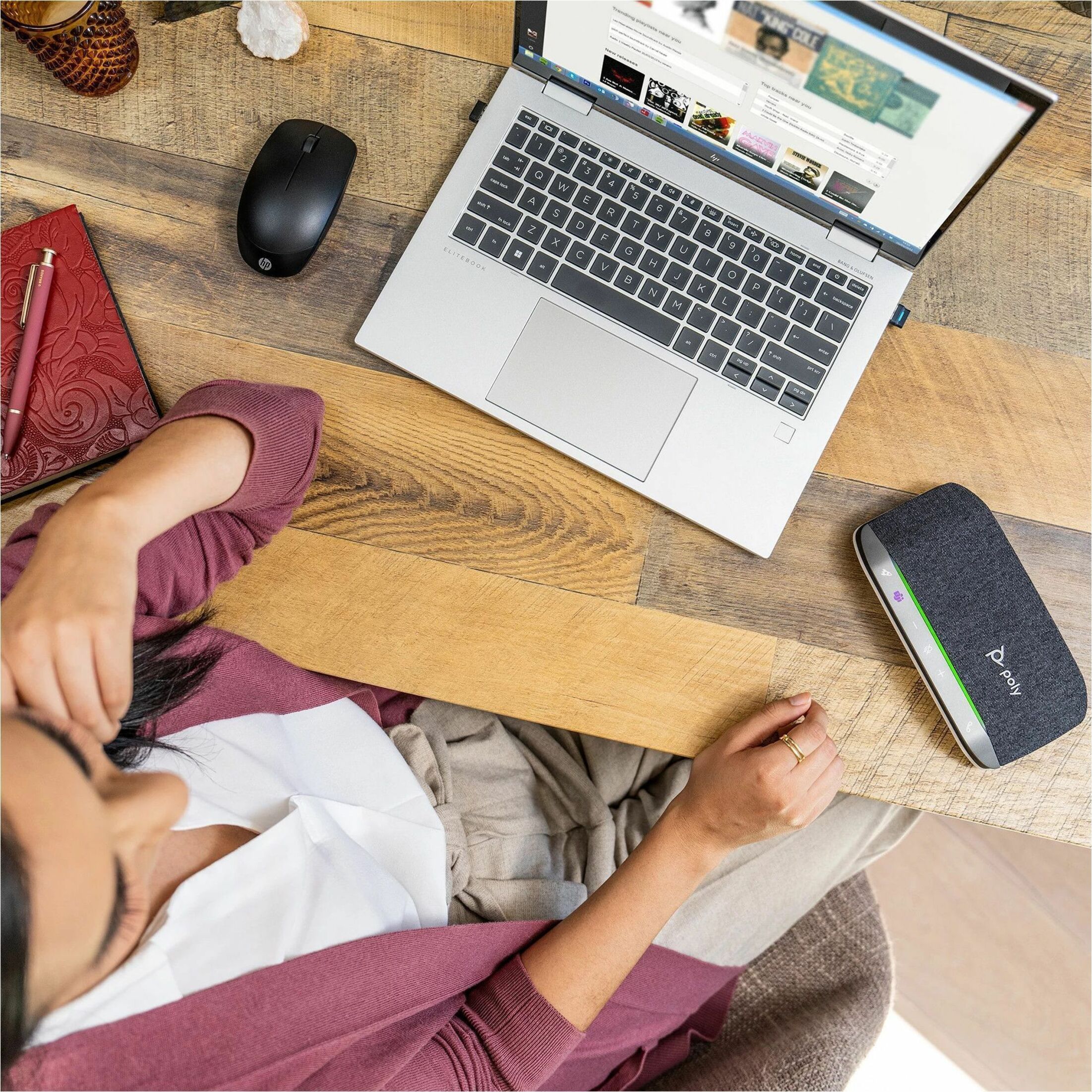 Sync 20 Speakerphone USB-C/A Adapter (B95VJUT) - Wired/Wireless Bluetooth - Zoom, Google Meet - 3 Microphone(s) - 40 mm Speaker(s) - Black - Portable — alternate image2
