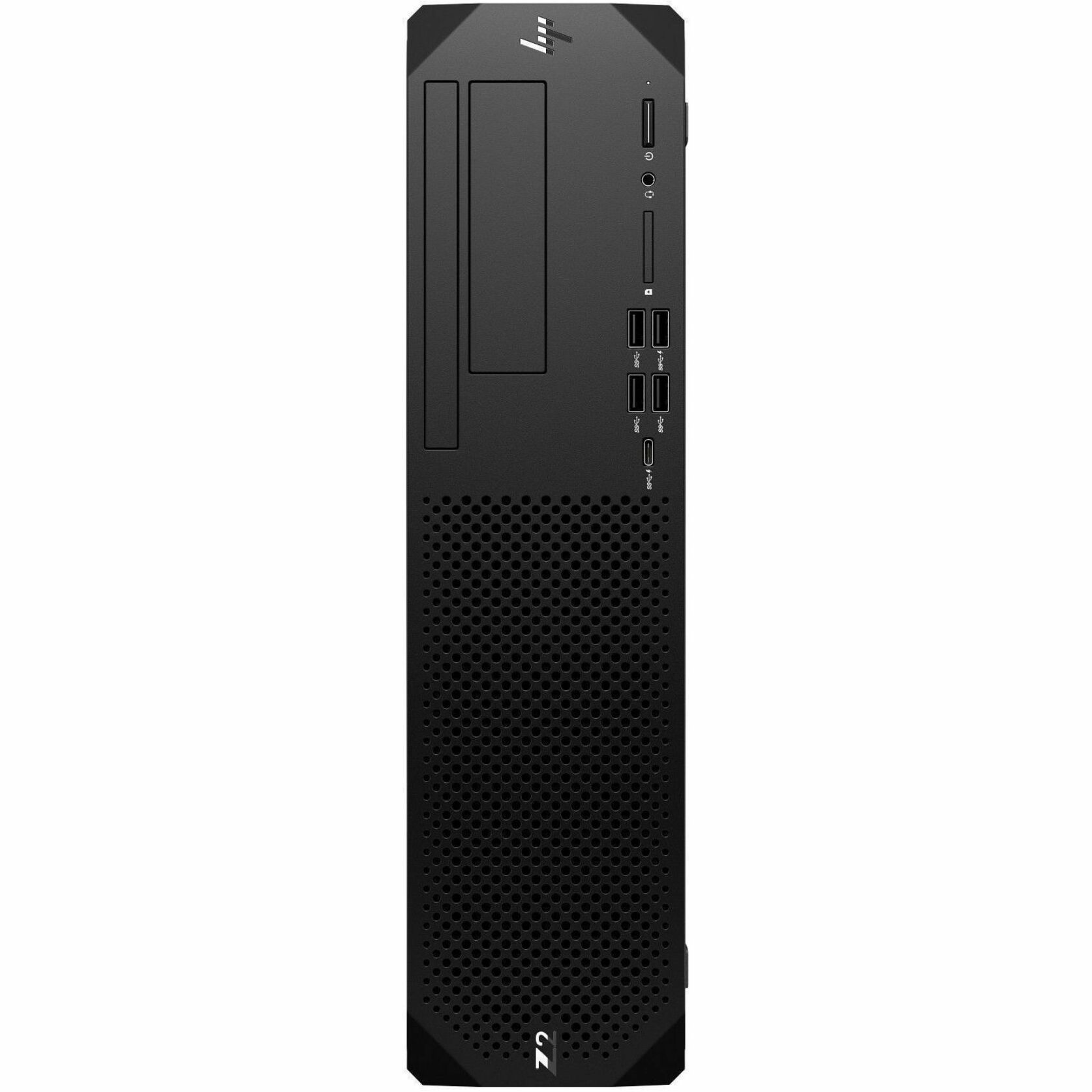HP Z2 G9 Workstation - 1 x Intel Core i7 14th Gen i7-14700 - 16 GB - 512 GB SSD - Small Form Factor - Black - Intel W680 Chip - Serial ATA/600, NVMe Controller - 0, 1 RAID Levels - Gigabit Ethernet — front