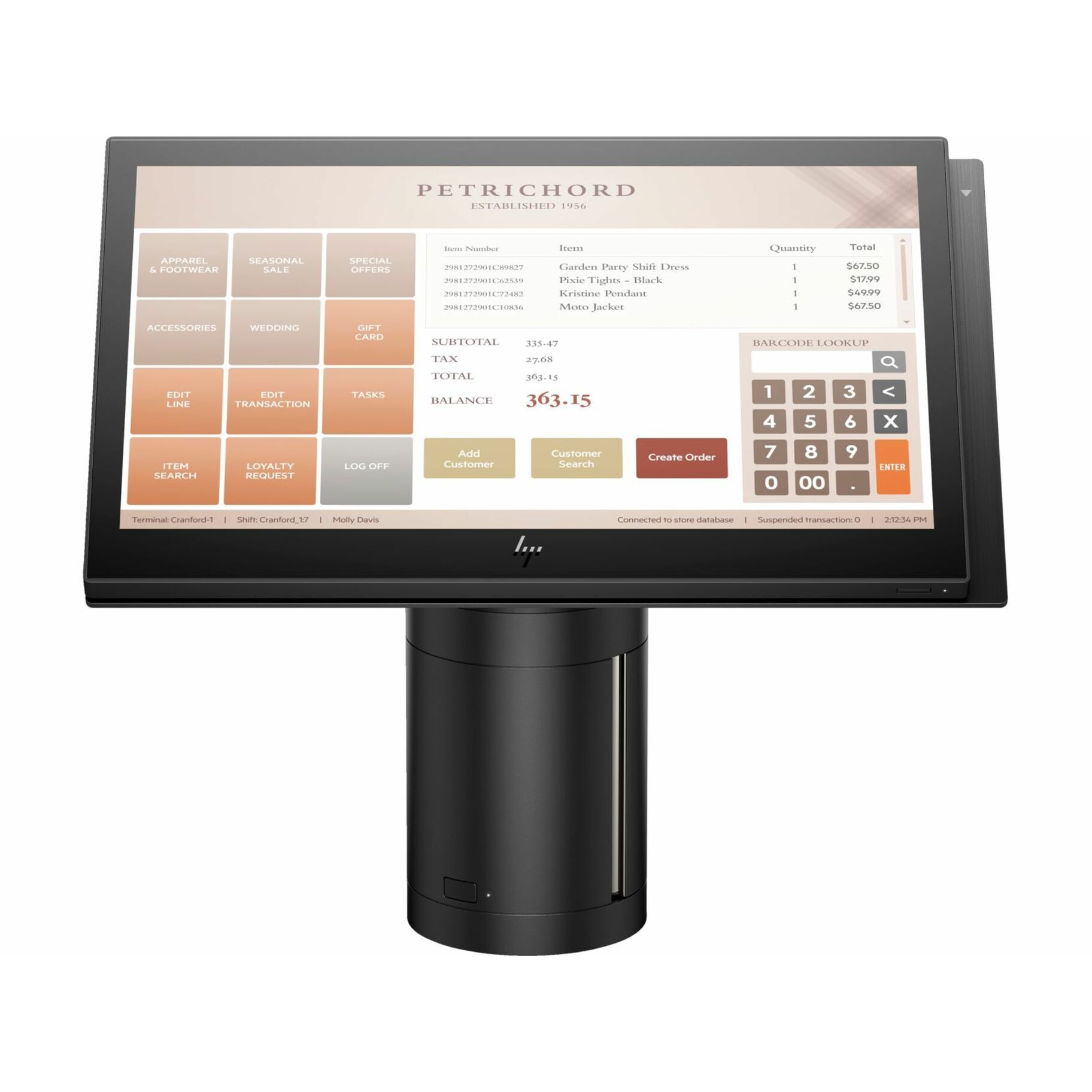 HP Engage One All-in-One System Model 143 - (Intel Core i3 i3-7100U 2.40 GHz - 16 GB DDR4 SDRAM - 1 TB SSD M.2/PCI Express