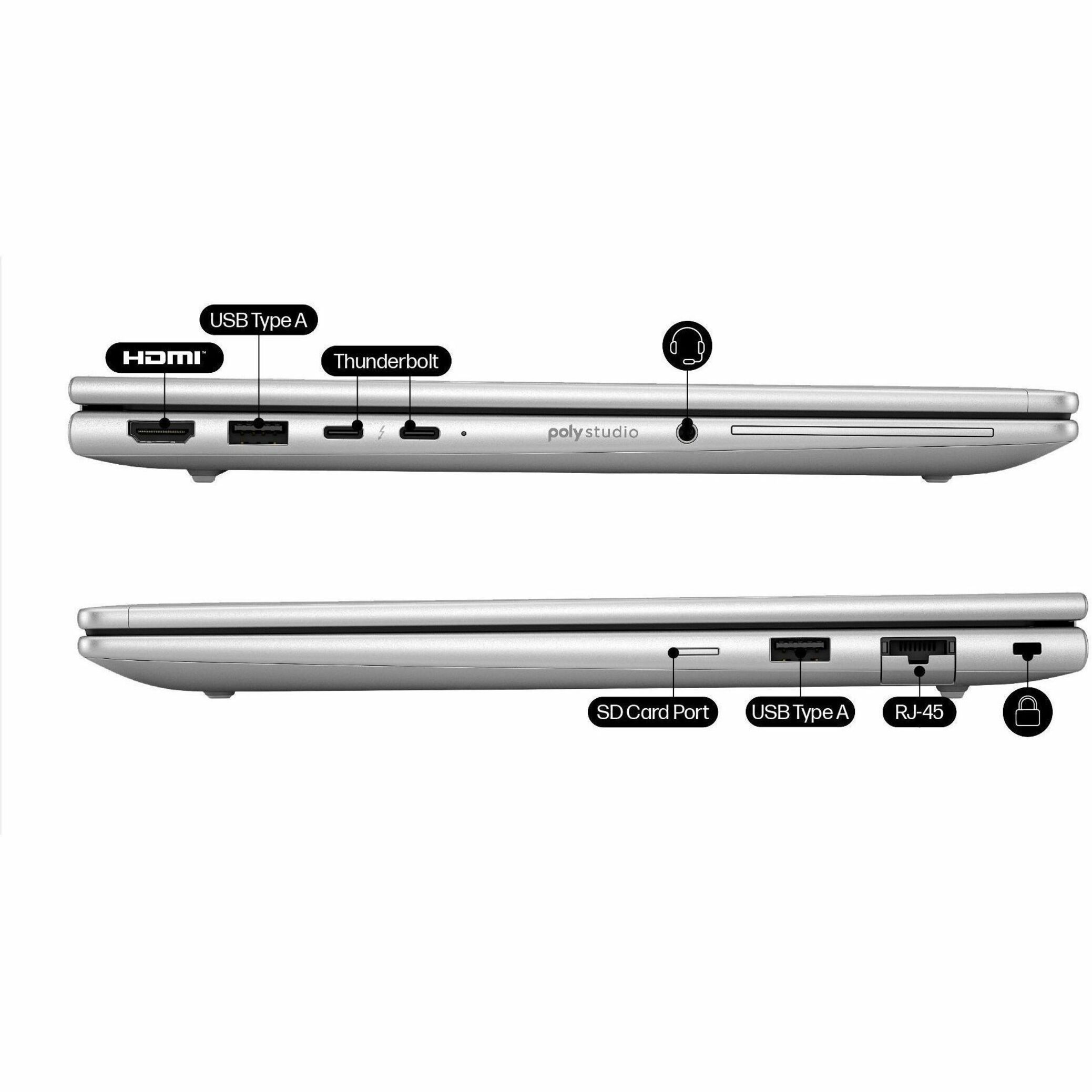 HP EliteBook 6 G1i 14" Notebook - Intel Core Ultra 7 2nd Gen 265U - 16 GB - 512 GB SSD - Intel Chip - LTE Advanced - Front Camera/Webcam - 4G — alternate image2