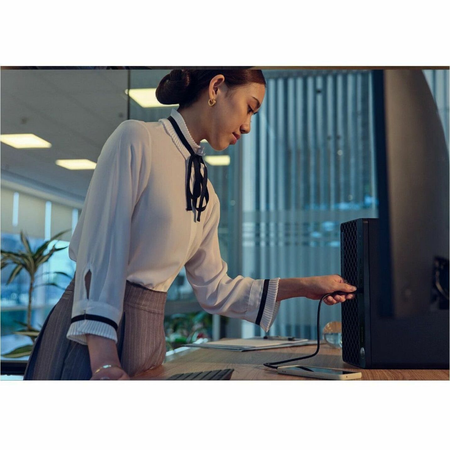 HP ProDesk 4 G1i Desktop Computer - Intel Core Ultra 7 265 - vPro Technology - 16 GB - 512 GB SSD - Tower - Jack Black - Intel Q870 Chip - Windows 11 Pro - Intel DDR5 SDRAM - English Keyboard - 280 W — alternate image5