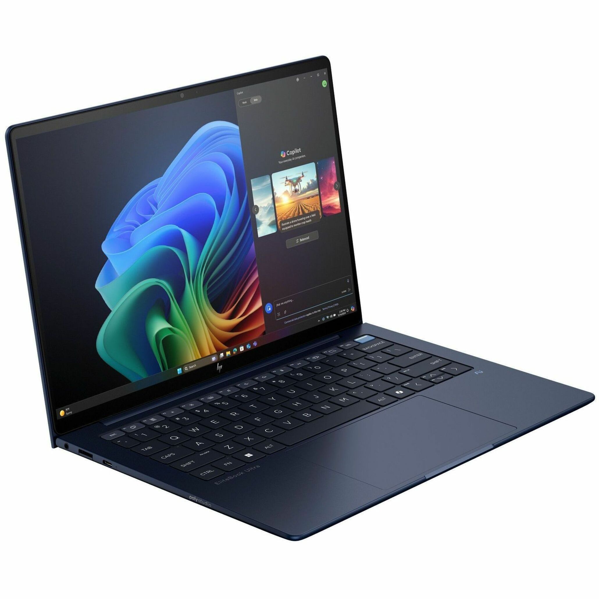 HP EliteBook Ultra G1i 14" Notebook - 2.8K - 120 Hz - Intel Core Ultra 7 2nd Gen 268V - 32 GB - 512 GB SSD - Intel Chip - 2880 x 1800 - BrightView - IEEE 802.11be Wireless LAN Standard — alternate image11
