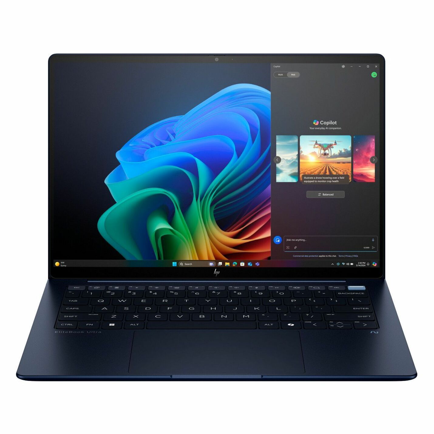 HP EliteBook Ultra G1i 14" Notebook - 2.8K - 120 Hz - Intel Core Ultra 7 2nd Gen 268V - 32 GB - 512 GB SSD - Intel Chip - 2880 x 1800 - BrightView - IEEE 802.11be Wireless LAN Standard
