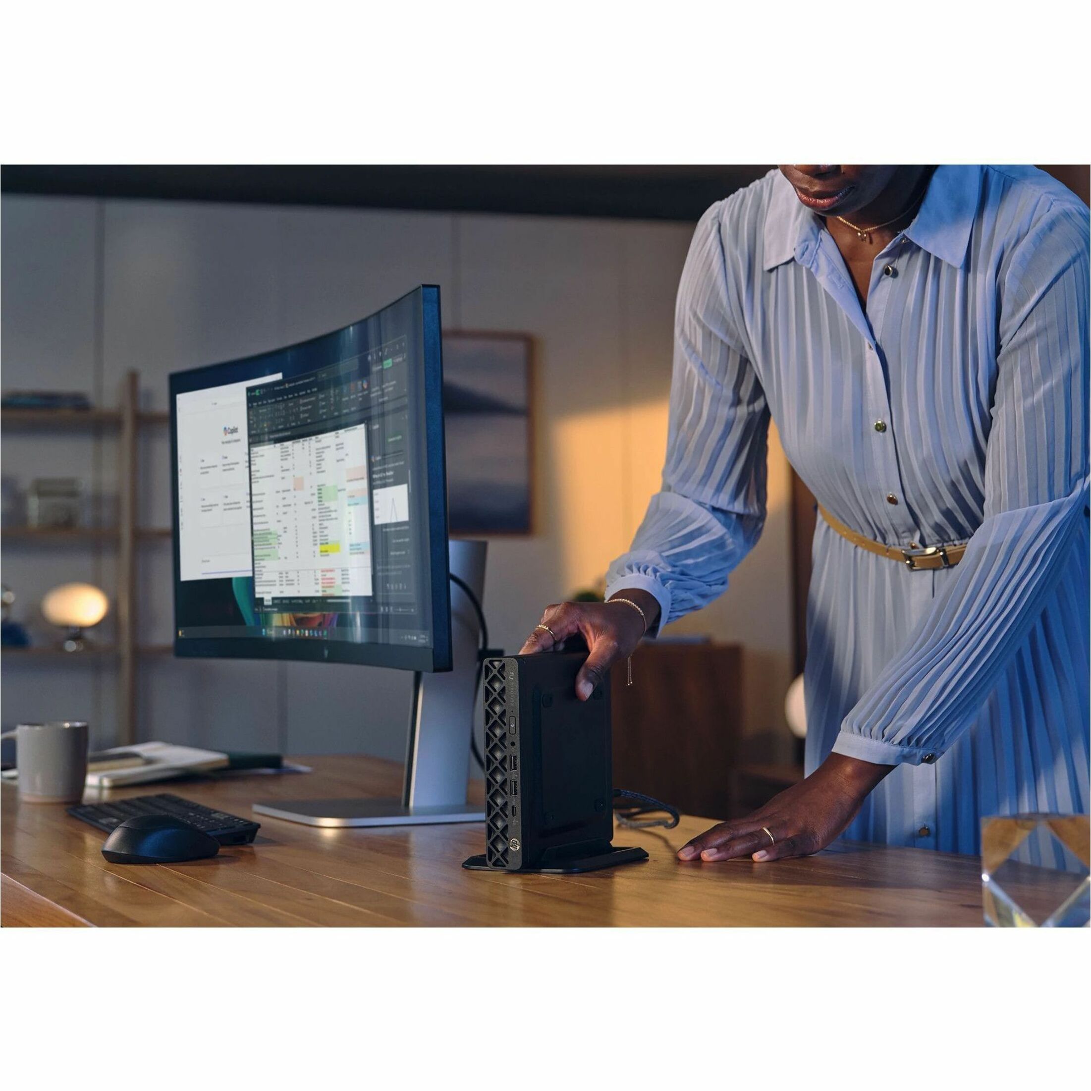 HP EliteDesk 8 G1a Desktop Computer - AMD Ryzen AI 7 350 - 64 GB - 1 TB SSD - Mini PC - Jack Black - AMD Chip - Windows 11 Pro - AMD Radeon 860M Graphics DDR5 SDRAM - French Keyboard - IEEE 802.11be Wireless LAN - 90 W — alternate image2