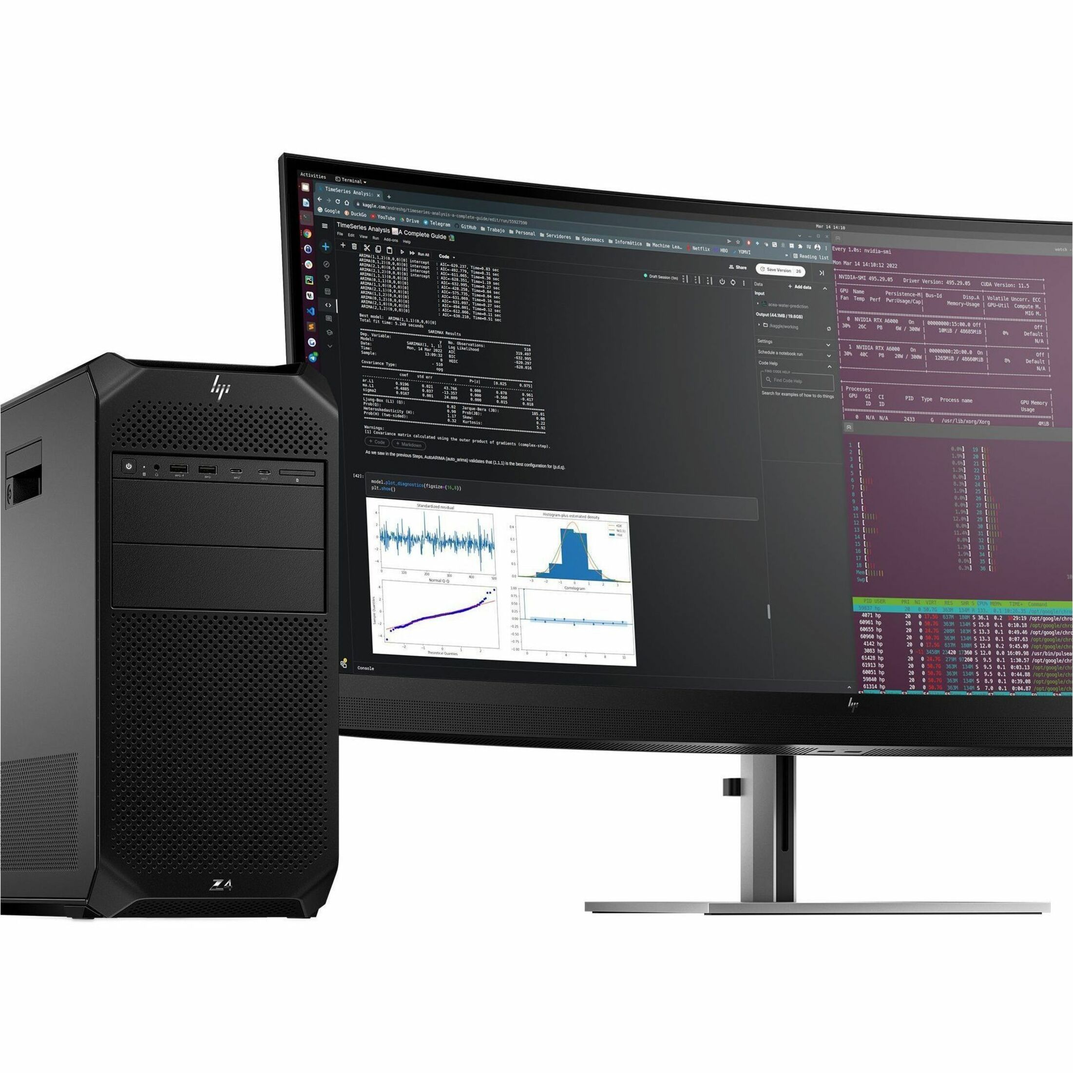 HP Z4 G5 Workstation - 1 x Intel Xeon w5-2545 - 16 GB - 512 GB SSD - Tower - Black - Intel W790 Chip - NVMe, Serial ATA/600 Controller - 0, 1, 5, 10 RAID Levels - Gigabit Ethernet — alternate image3