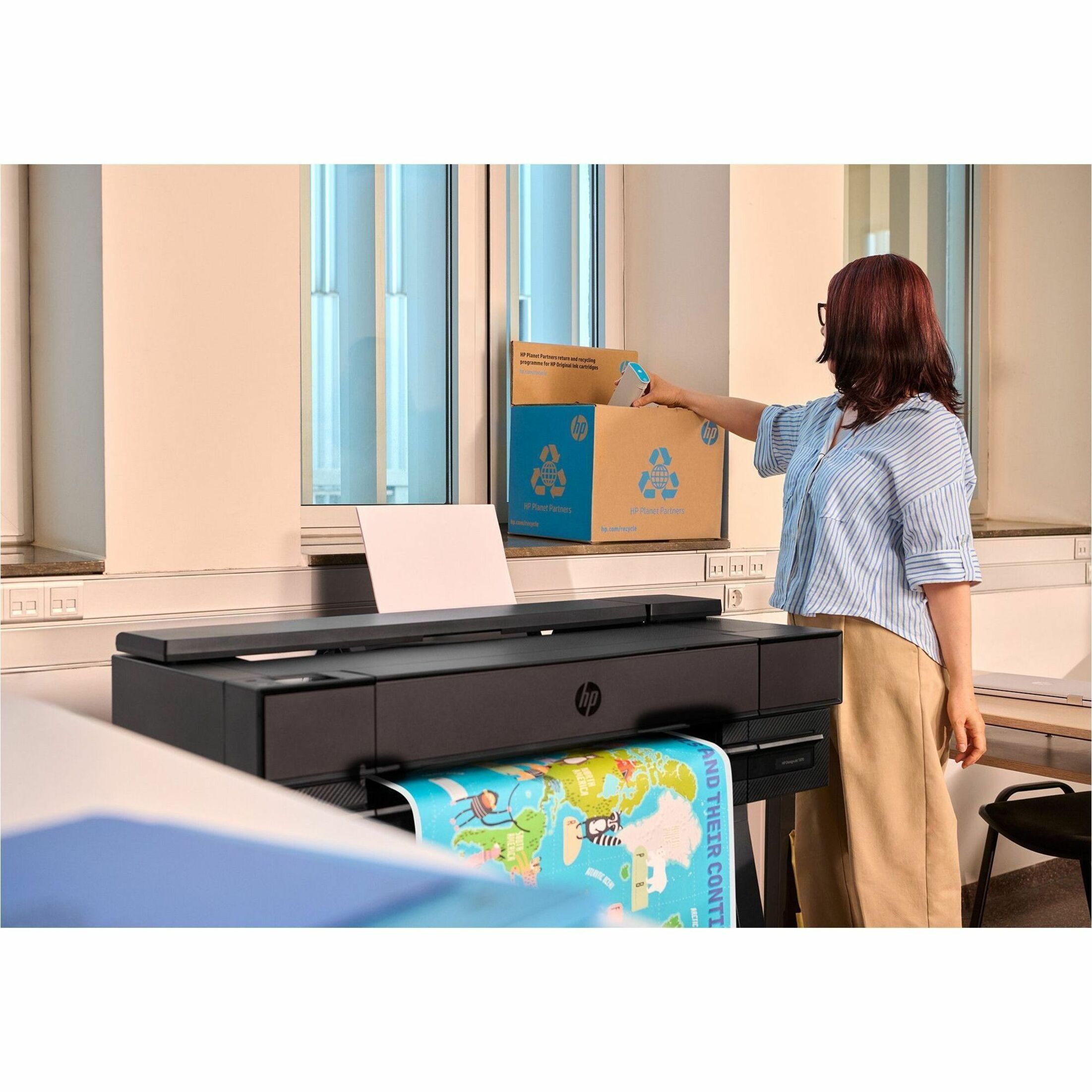 HP Designjet T870 Inkjet Large Format Printer - 24" Print Width - Color - 4 Color(s) - 21 Second Color Speed - 2400 x 1200 dpi - 1 GB - USB - Ethernet - Wireless LAN - Plain Paper, Roll Paper, Cut Sheet, Bond Paper, Coated Paper, Heavyweight Paper, Bright White Inkjet Paper, Blueprint, Technical Paper, Tracing Paper, Clear Film, ... - Apple AirPrint, Wi-Fi Direct - JPEG, URF, TIFF, PDF, HP GL/2, HP RTL, CALS/G4 — alternate image12