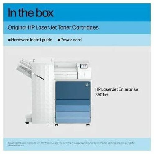 HP LaserJet Enterprise 8501x+ Wired Laser Printer - Monochrome - 70 ppm Mono - 1200 x 1200 dpi class - Ethernet - Gigabit Ethernet - USB — alternate image3