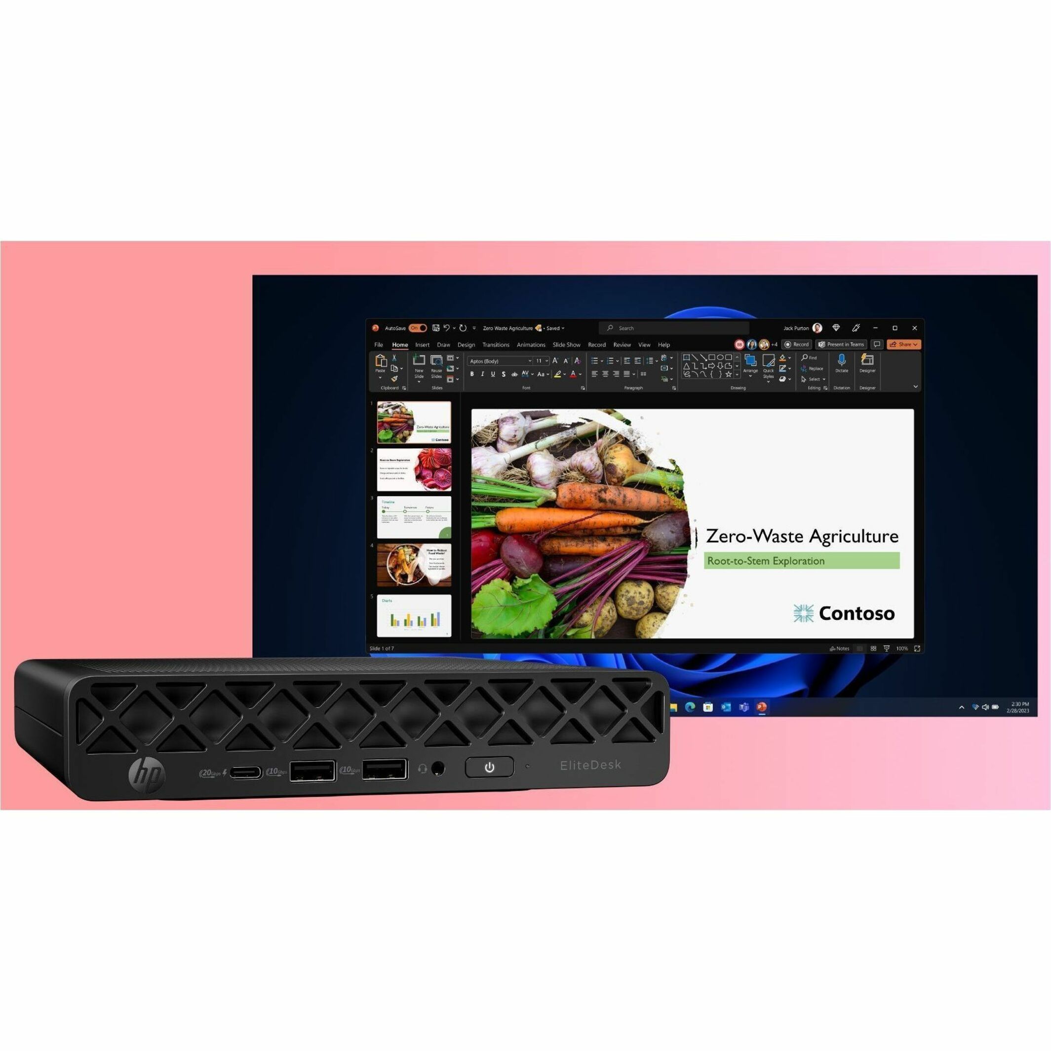 HP EliteDesk 8 G1i Desktop Computer - Intel Core Ultra 5 Series 2 225T - 16 GB - 256 GB PCI Express NVMe SSD - Mini PC - Intel Q870 Chip — alternate image12